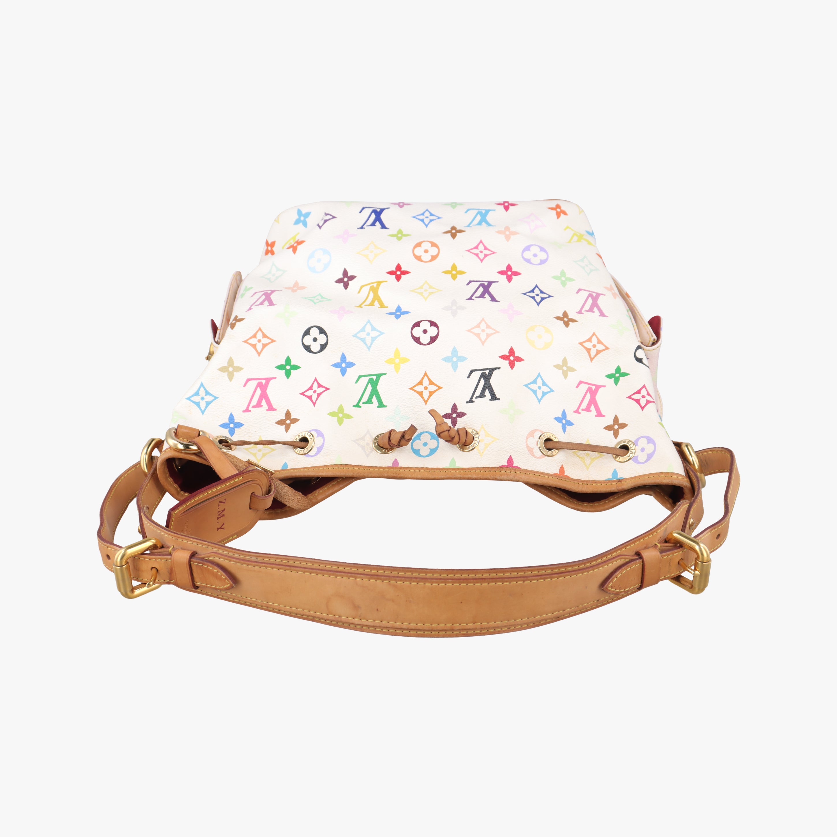 Secondhand Louis Vuitton Petit Noe white Monogram Multicolor M42229 shoulderbag | stylenewstar
