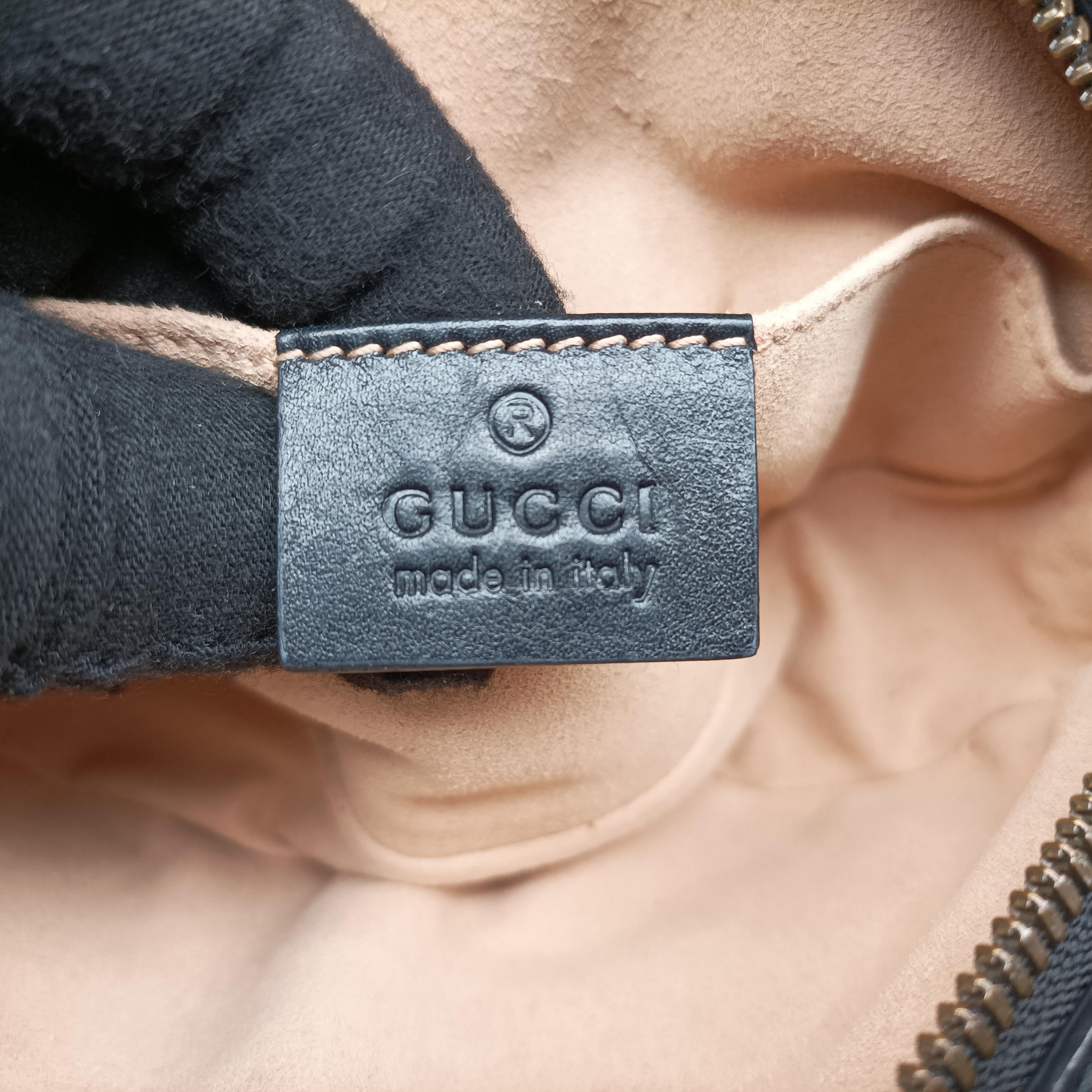 Pre-owned Gucci GG Marmont Black Leather 476434 bum bag/waist bag | stylenewstar