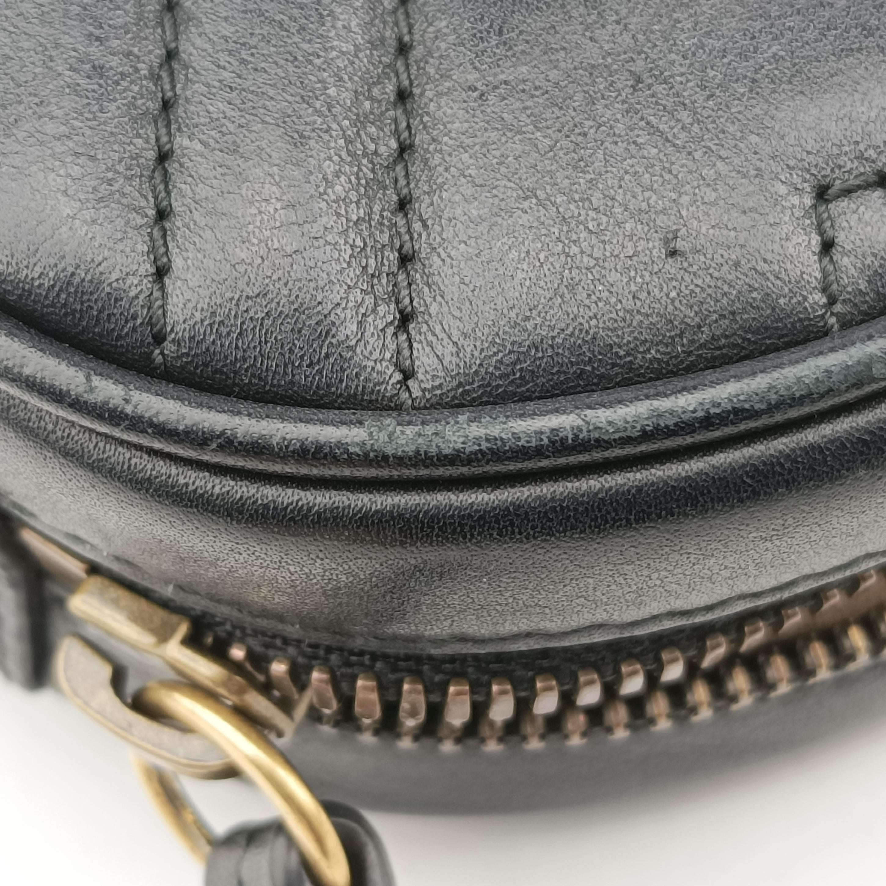 Pre-owned Gucci GG Marmont Black Leather 476434 bum bag/waist bag | stylenewstar