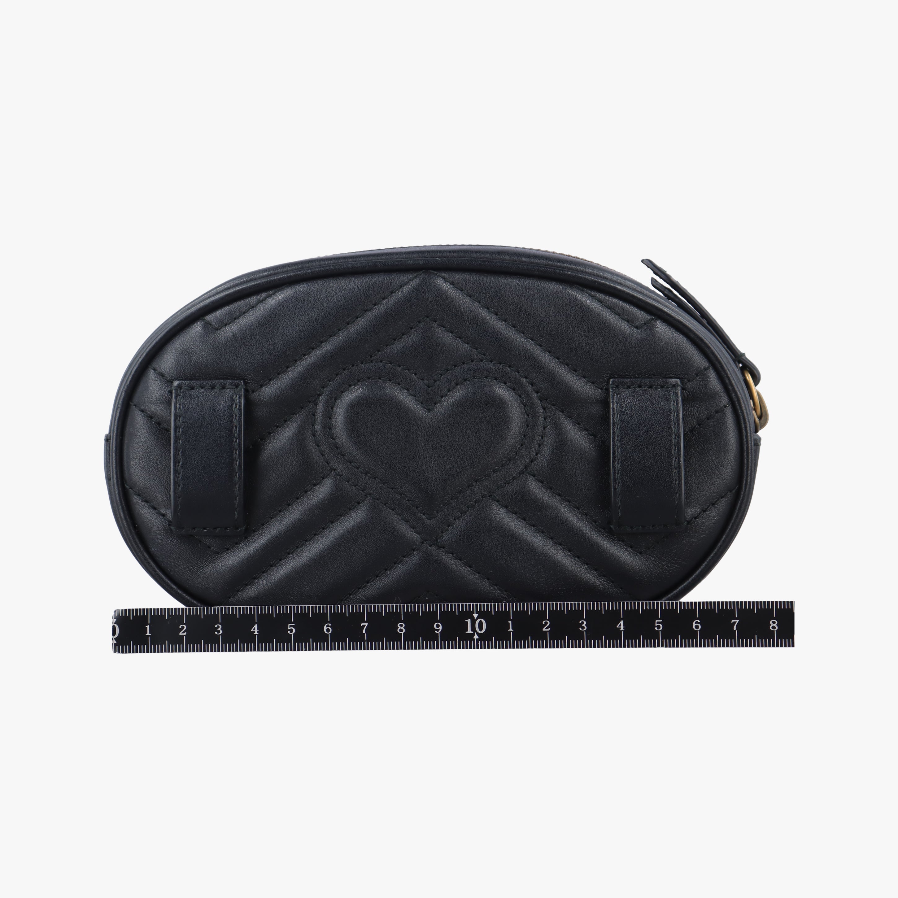 Pre-owned Gucci GG Marmont Black Leather 476434 bum bag/waist bag | stylenewstar