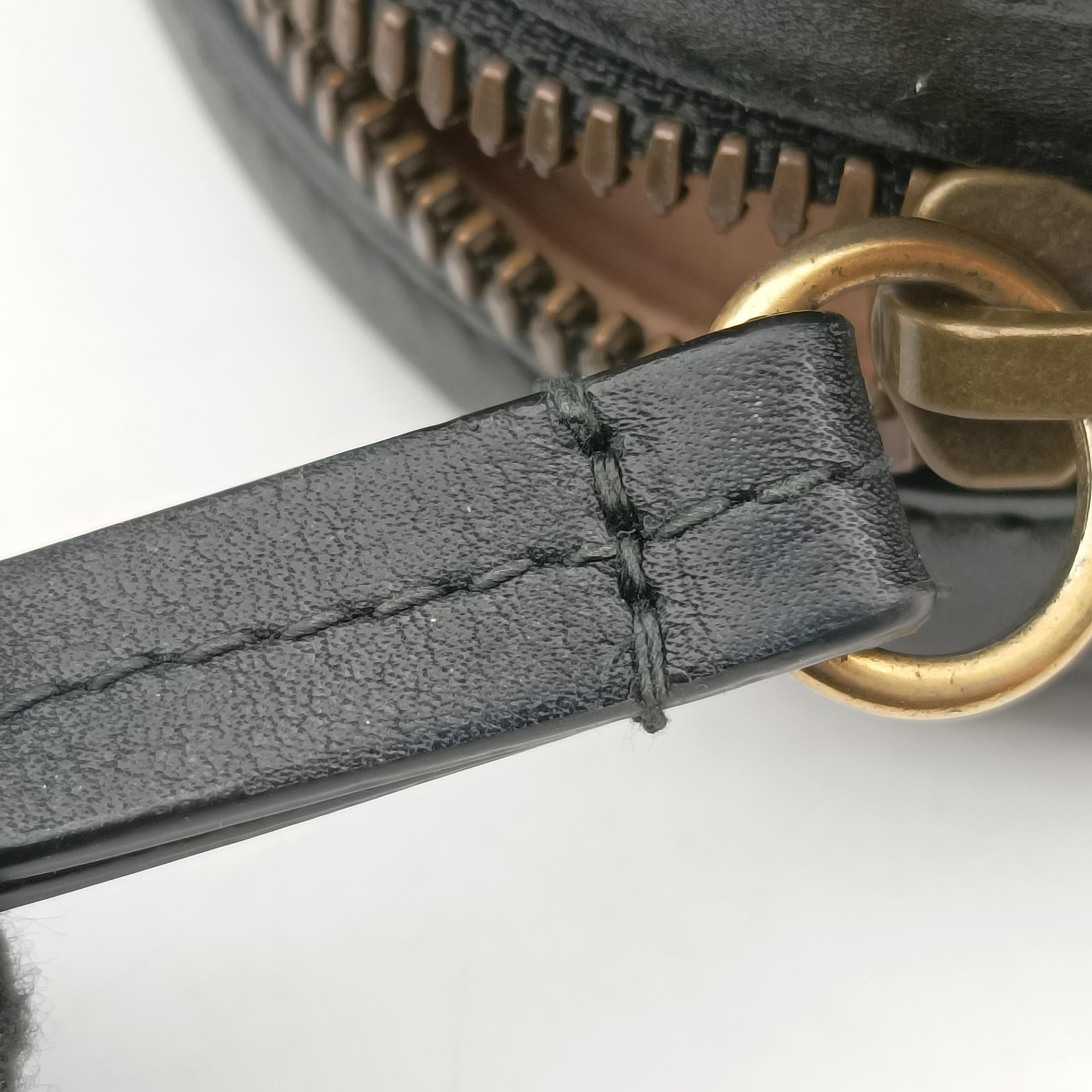Pre-owned Gucci GG Marmont Black Leather 476434 bum bag/waist bag | stylenewstar