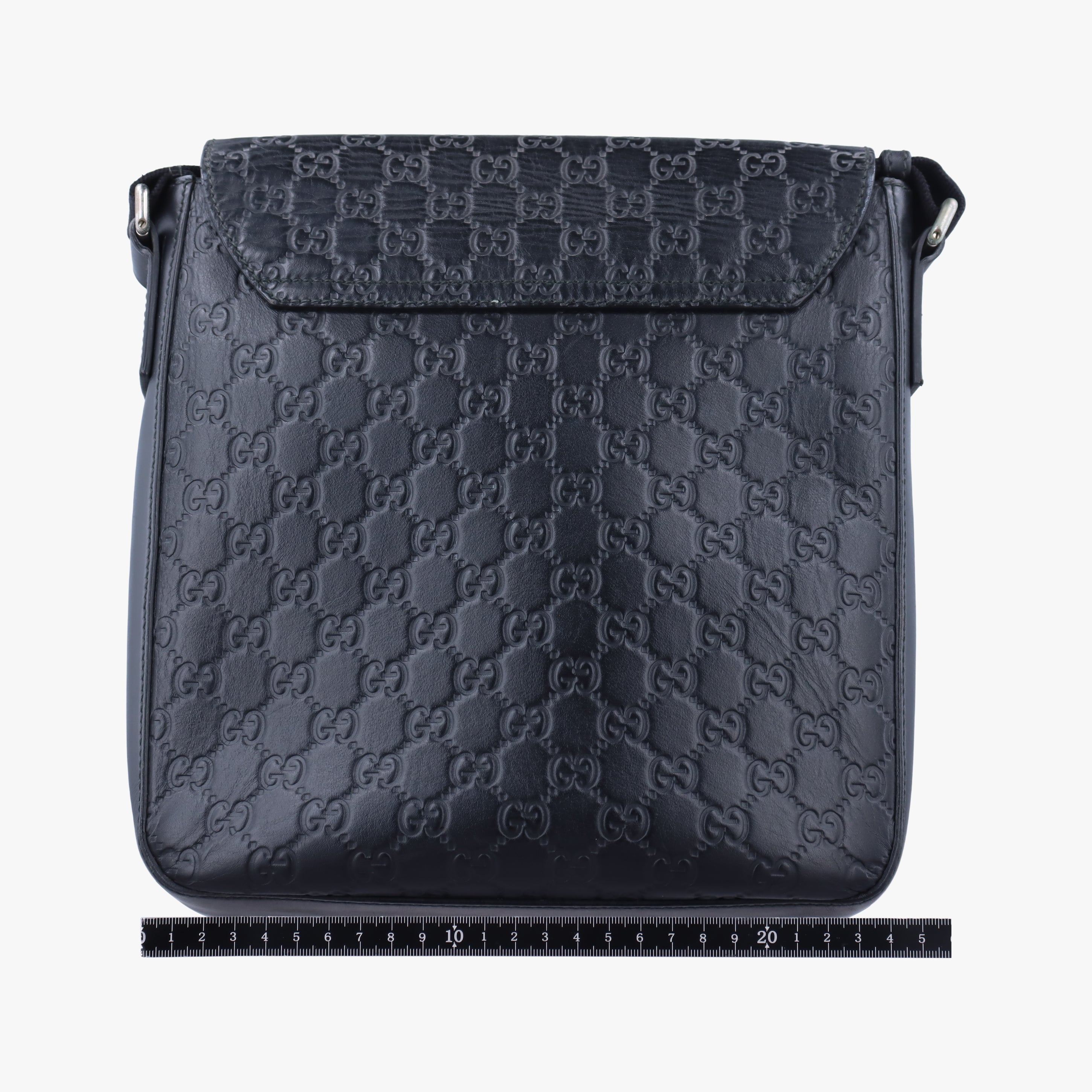Pre-owned Gucci GG Plus GG Supreme Black Leather 406368 shoulderbag | stylenewstar