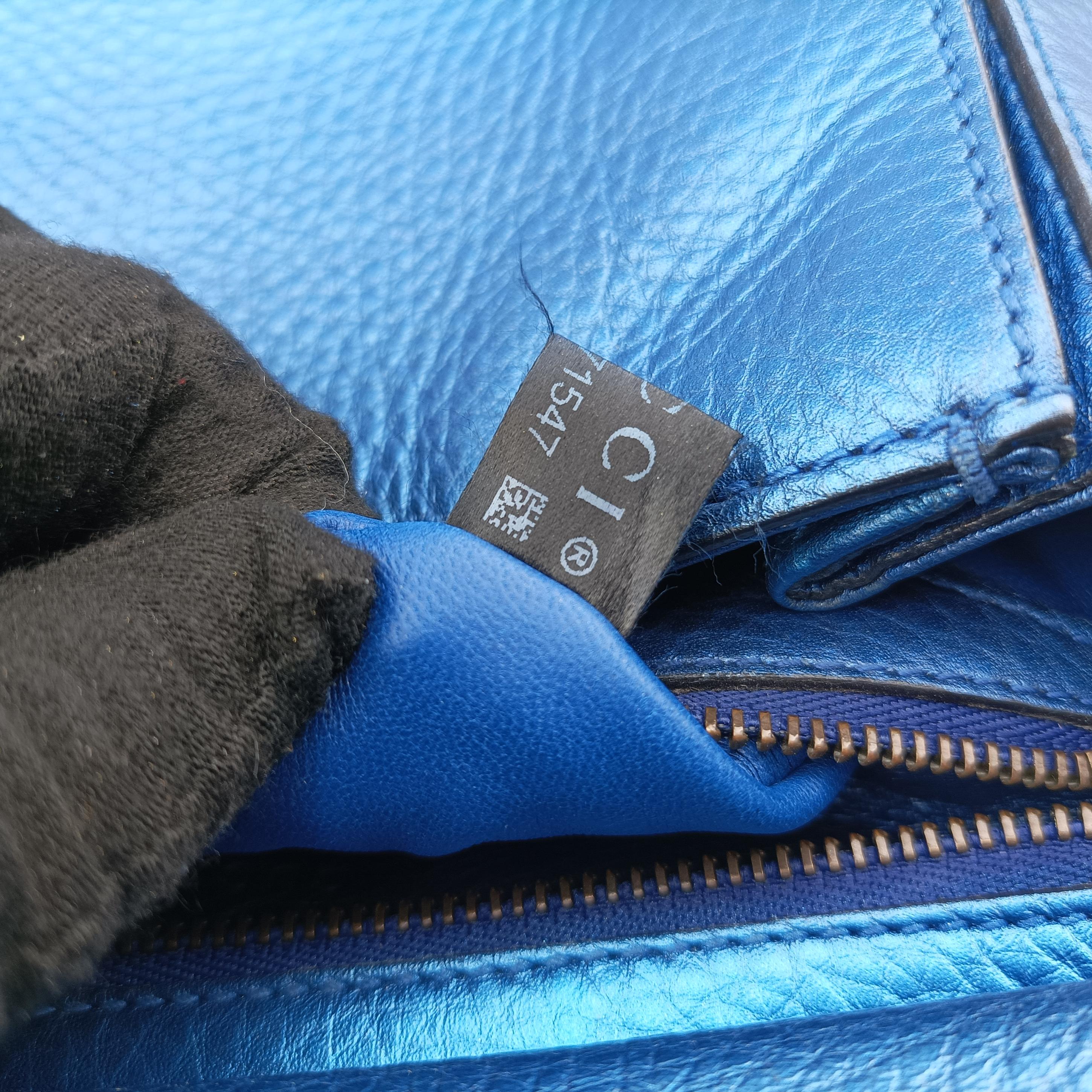 Secondhand Gucci Bamboo Fringe Blue Leather 347100 shoulderbag | stylenewstar