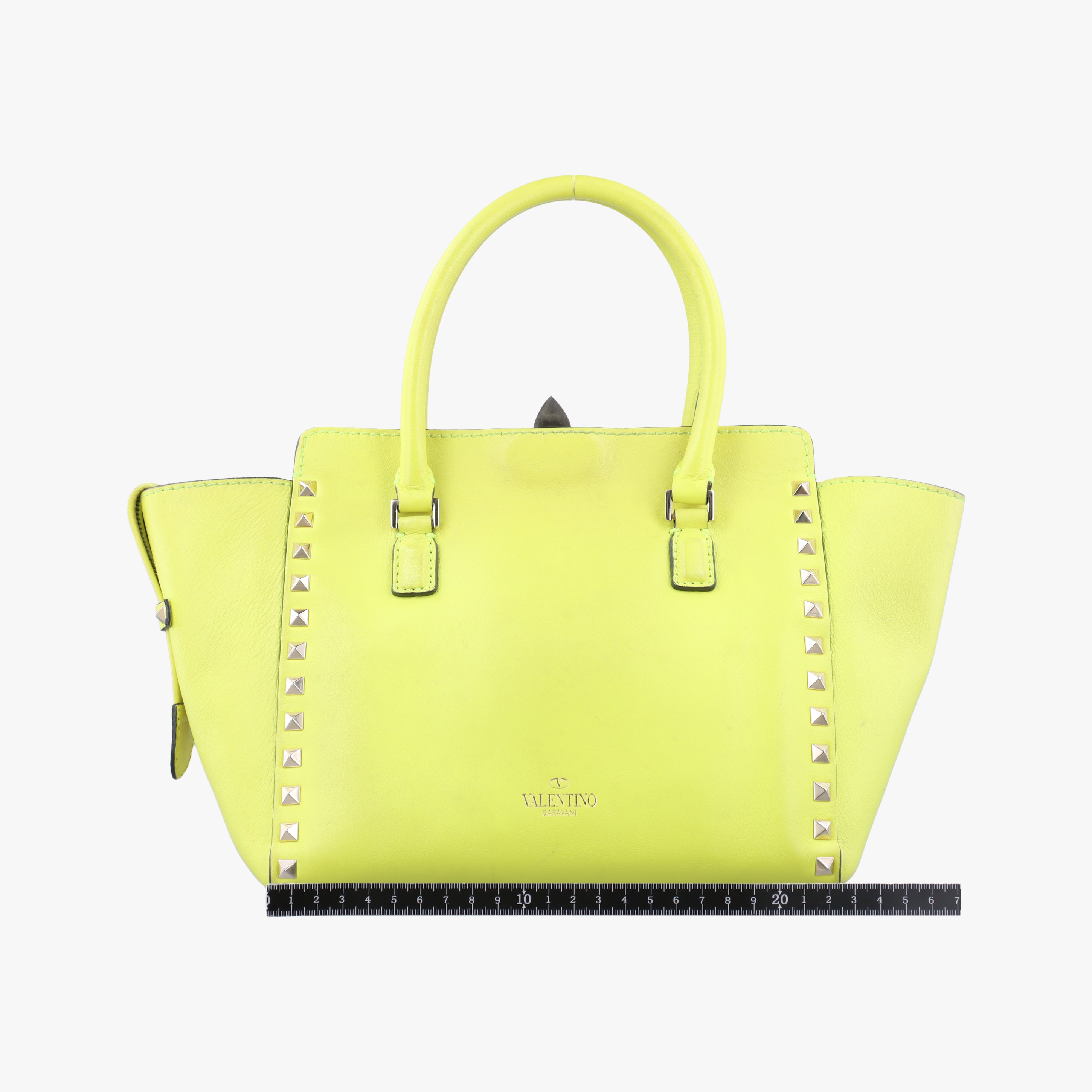 Pre-owned Valentino Rockstud Yellow Leather  shoulderbag | stylenewstar