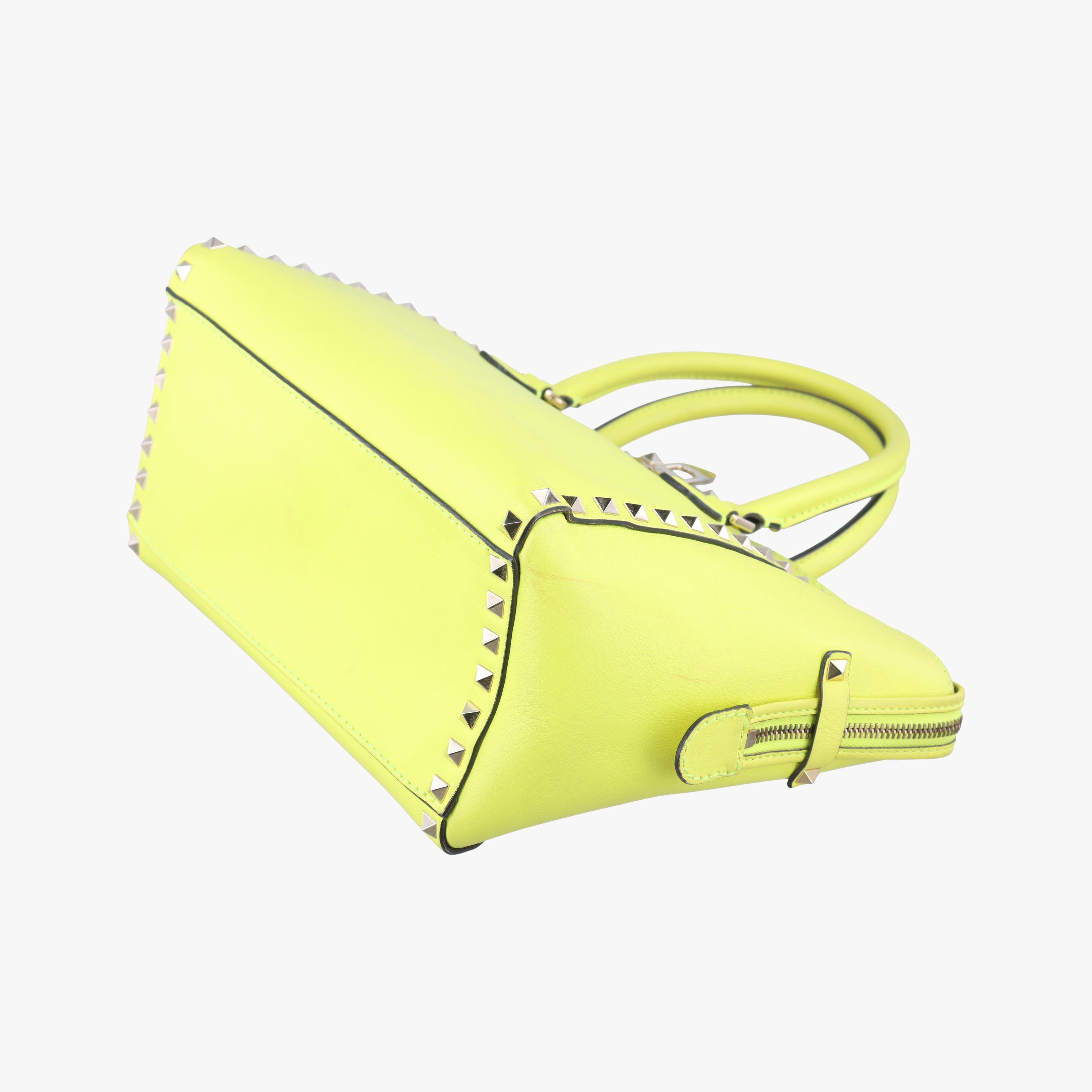 Pre-owned Valentino Rockstud Yellow Leather  shoulderbag | stylenewstar