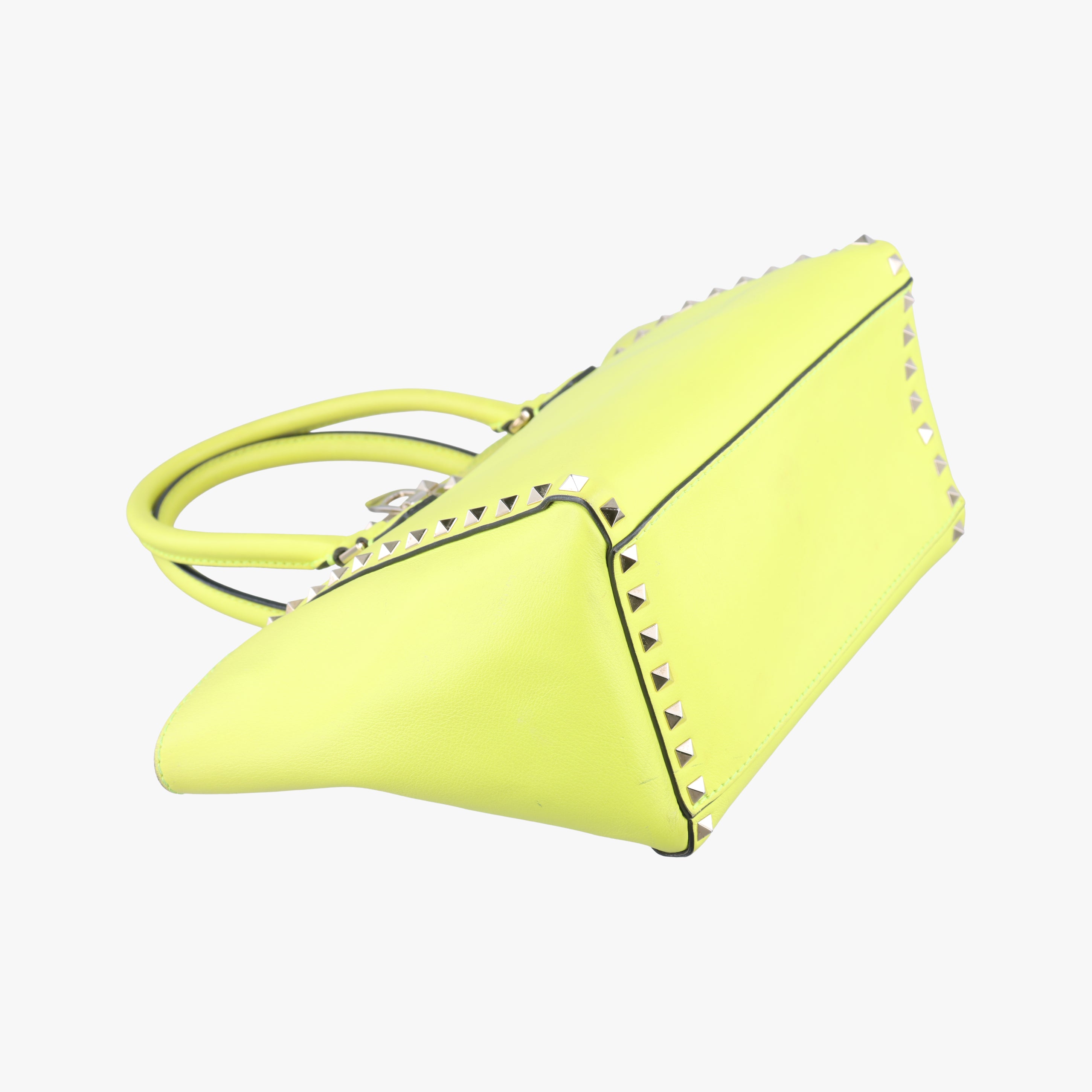 Pre-owned Valentino Rockstud Yellow Leather  shoulderbag | stylenewstar