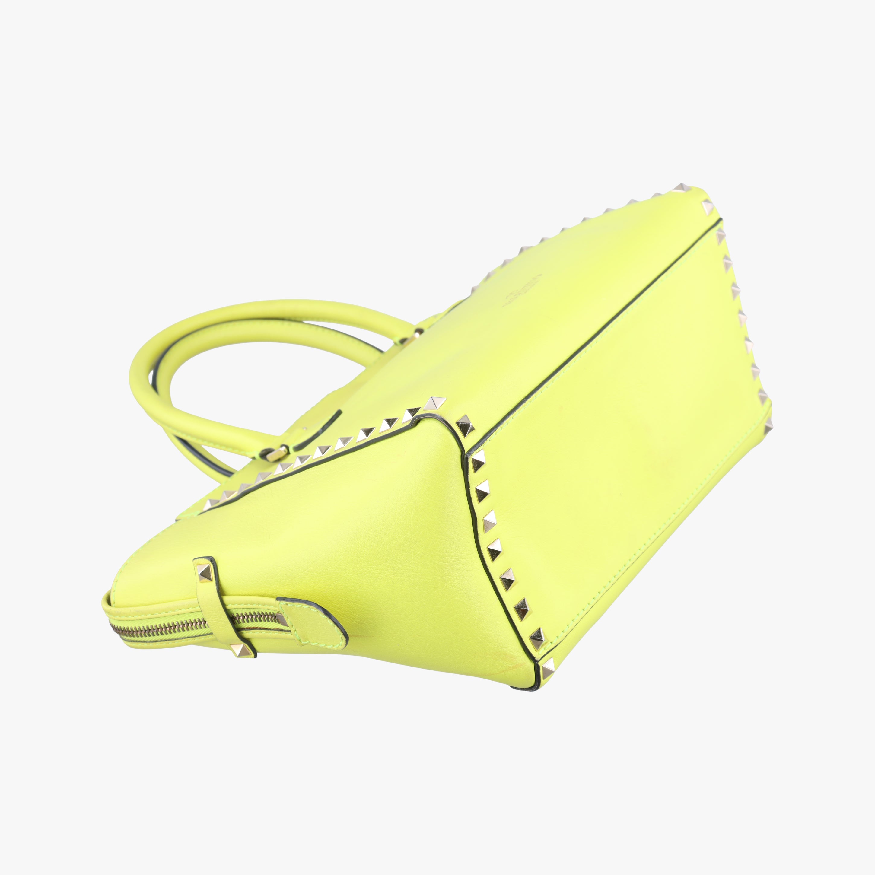 Pre-owned Valentino Rockstud Yellow Leather  shoulderbag | stylenewstar