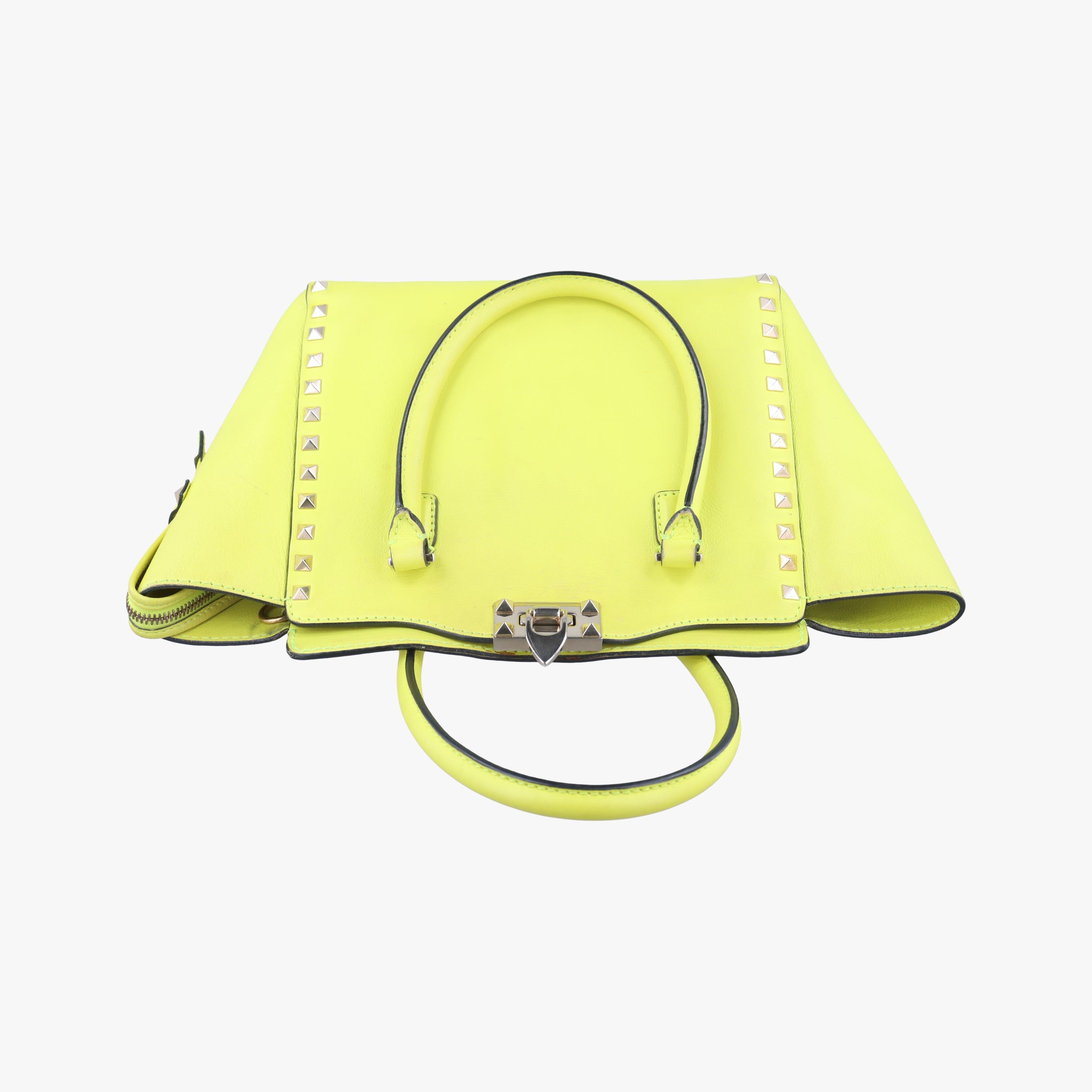 Pre-owned Valentino Rockstud Yellow Leather  shoulderbag | stylenewstar