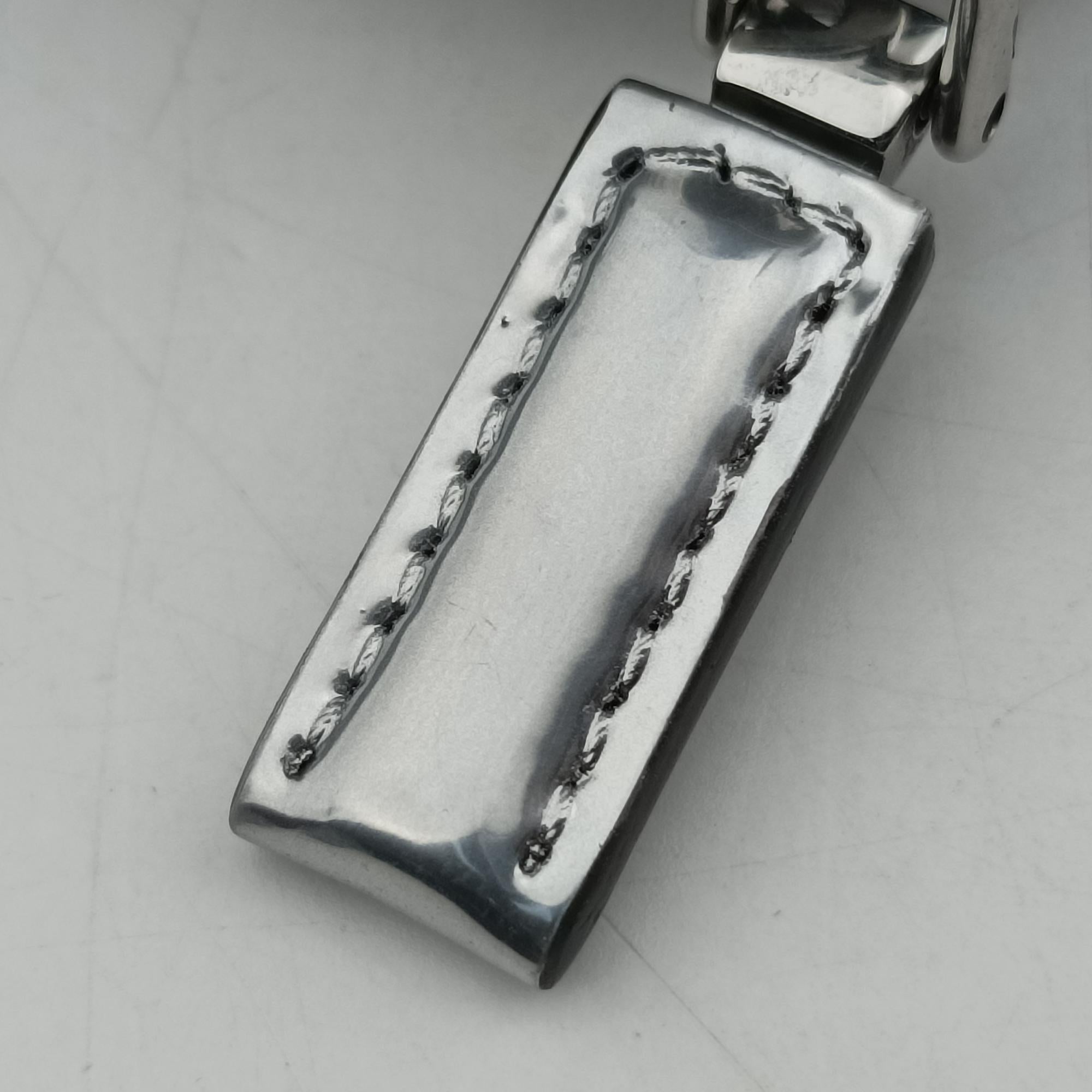 Pre-owned Prada Brique Chrome Silver Patent 2VH070 shoulderbag | stylenewstar
