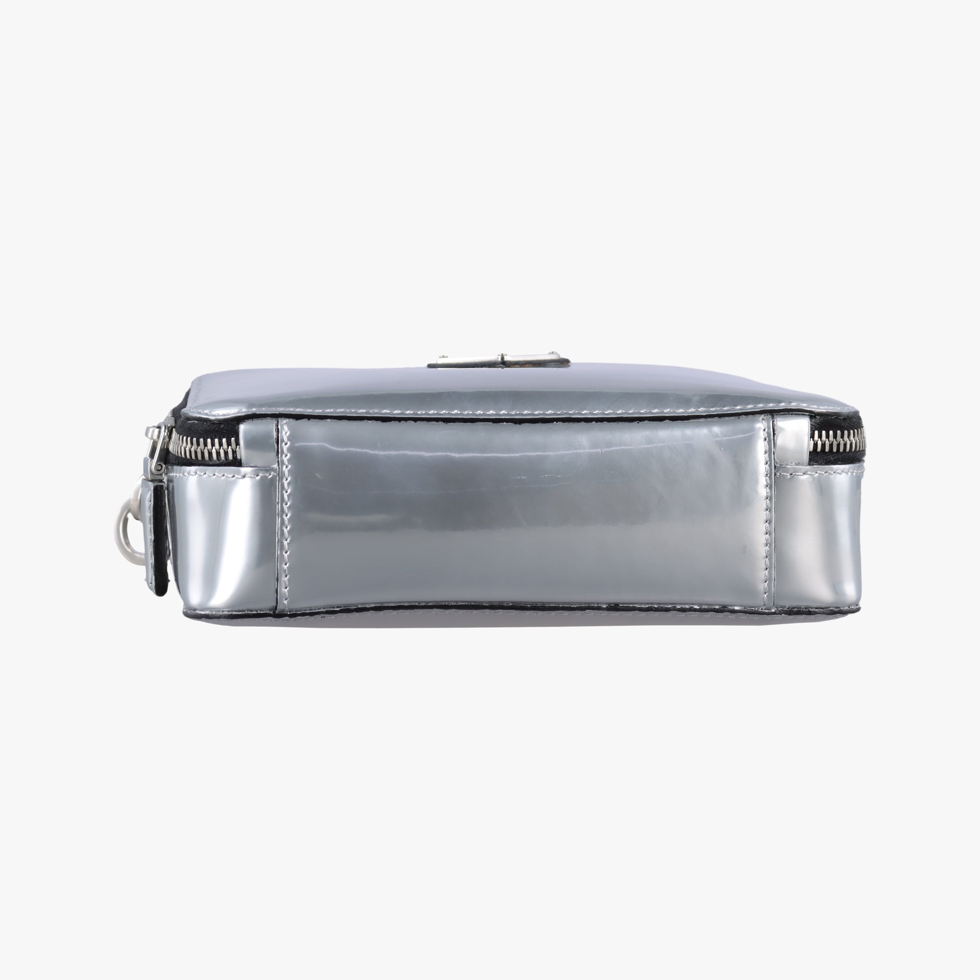 Pre-owned Prada Brique Chrome Silver Patent 2VH070 shoulderbag | stylenewstar