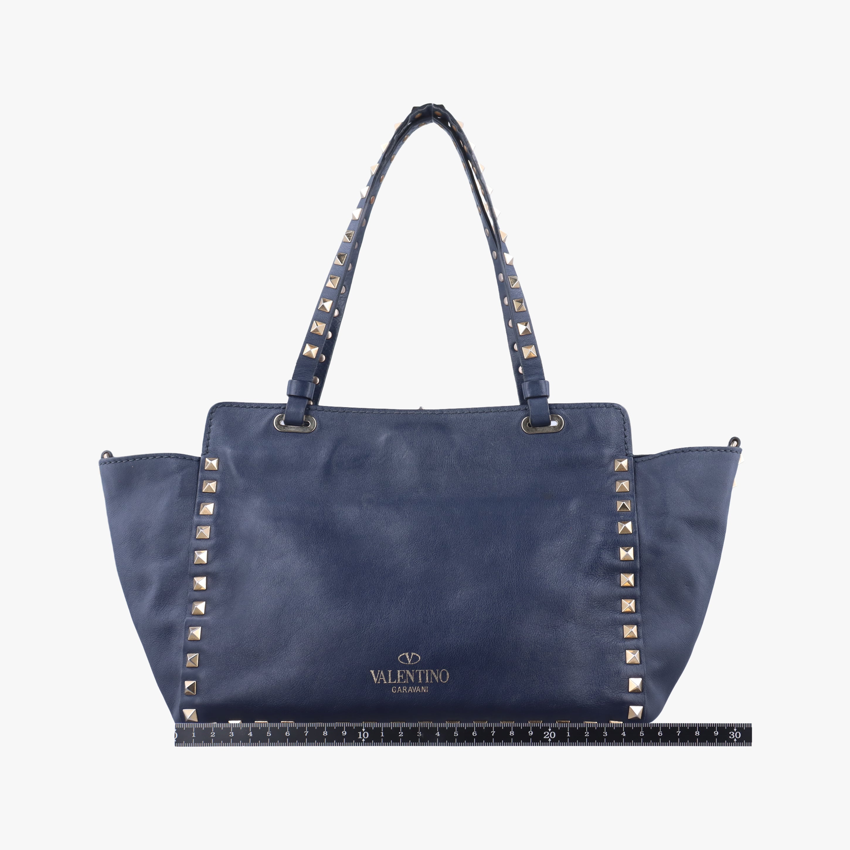 Secondhand Valentino Rockstud Navy Leather  shoulderbag | stylenewstar