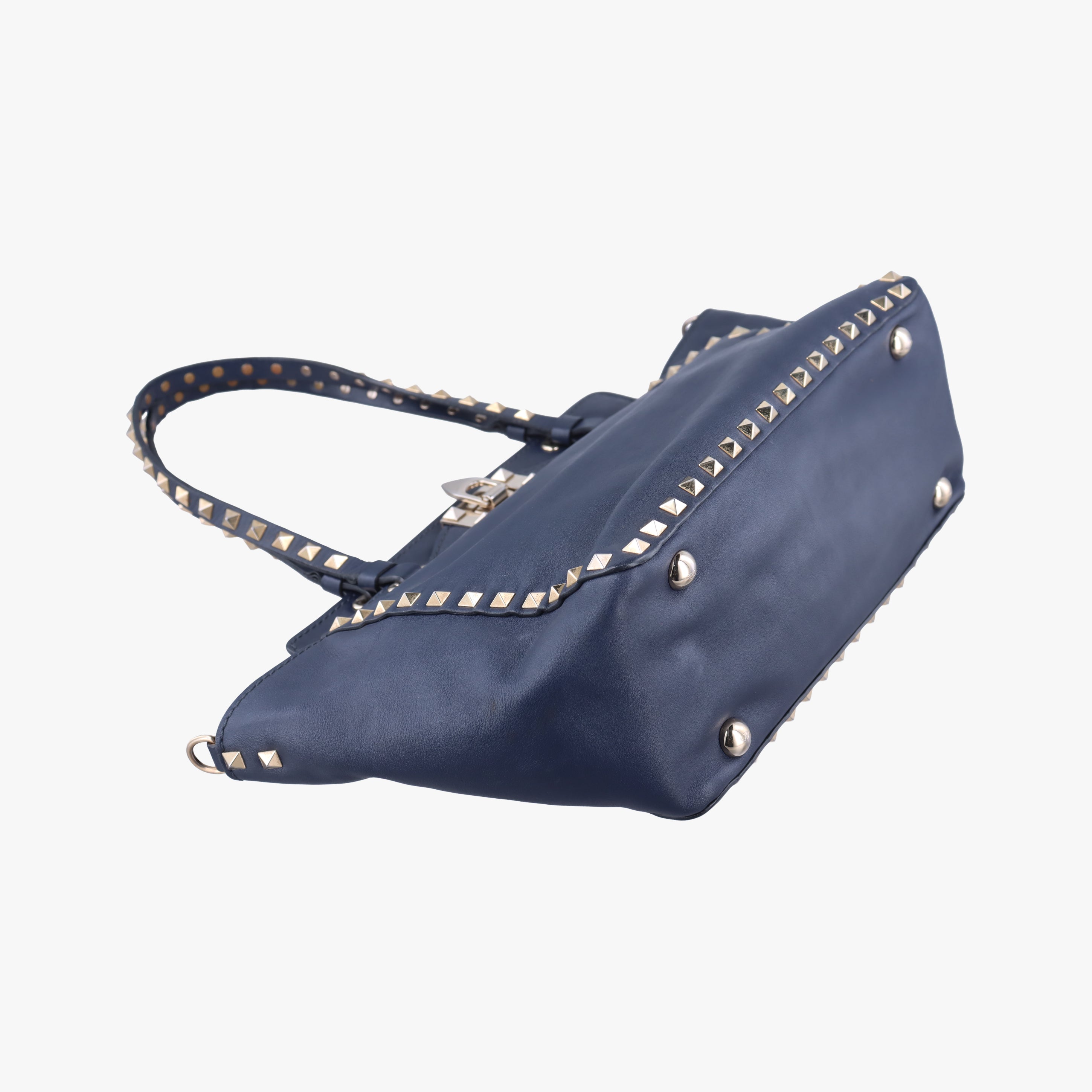 Secondhand Valentino Rockstud Navy Leather  shoulderbag | stylenewstar