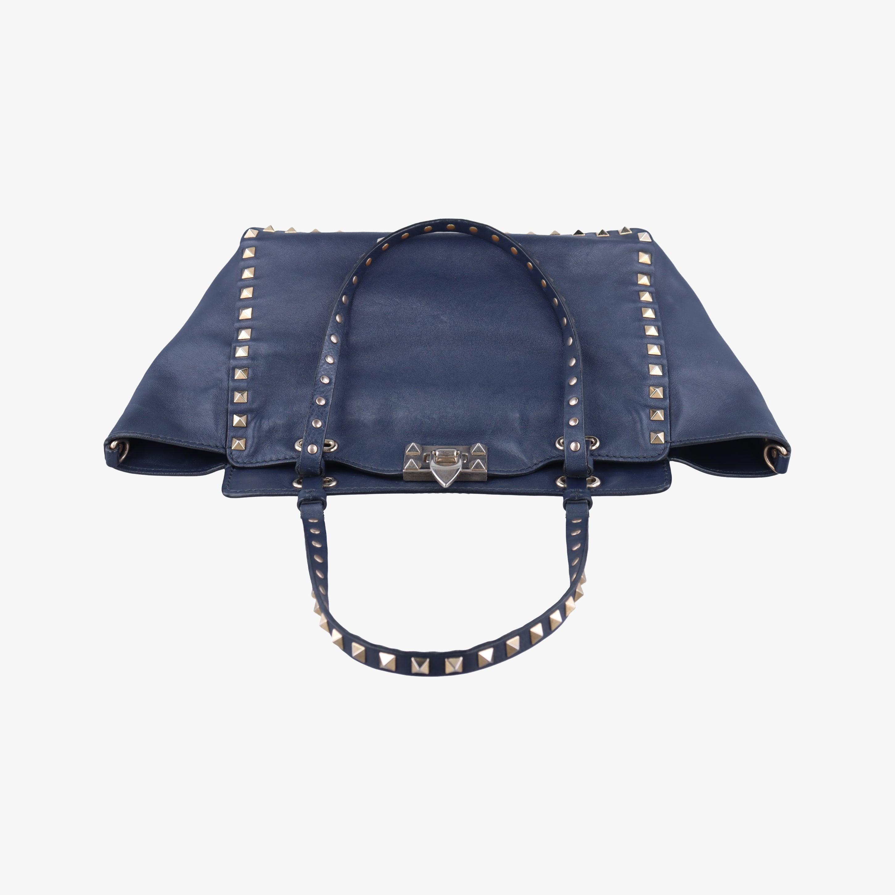 Secondhand Valentino Rockstud Navy Leather  shoulderbag | stylenewstar