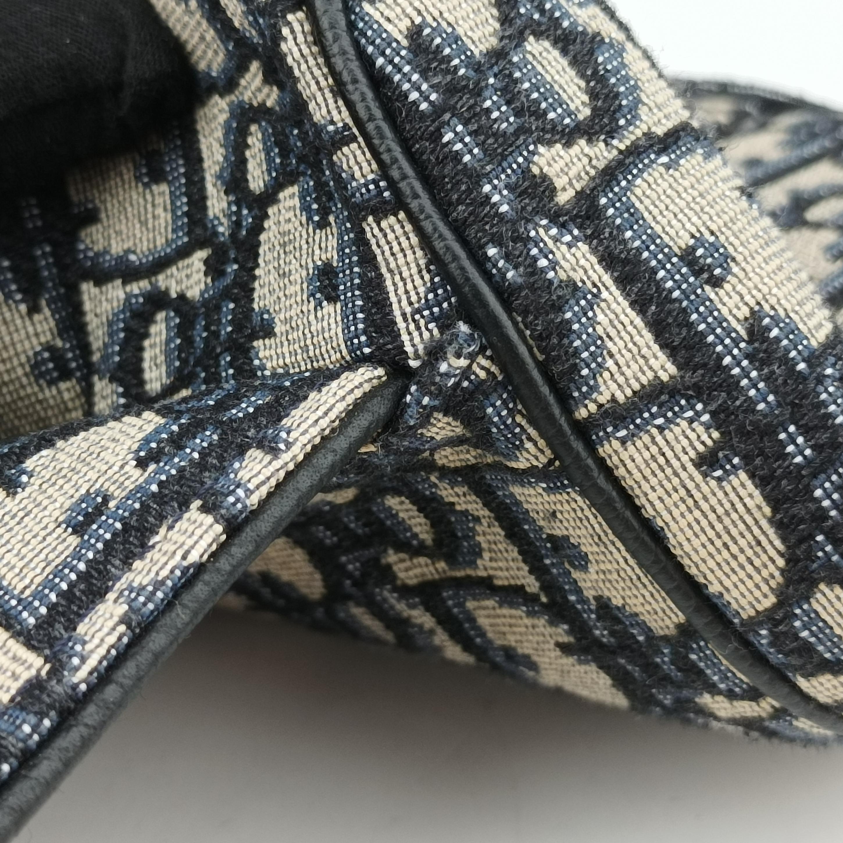 Pre-owned Christian Dior Saddlebag Gray×Navy×Black Jacquard  crossbodybag | stylenewstar