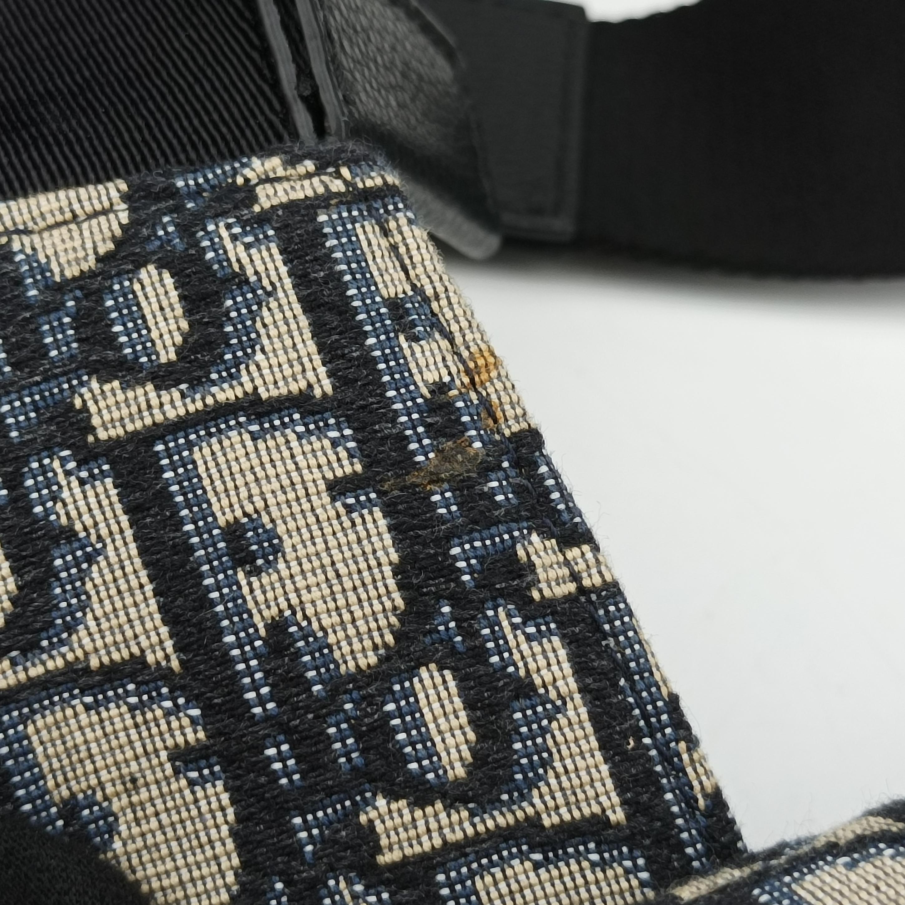 Pre-owned Christian Dior Saddlebag Gray×Navy×Black Jacquard  crossbodybag | stylenewstar