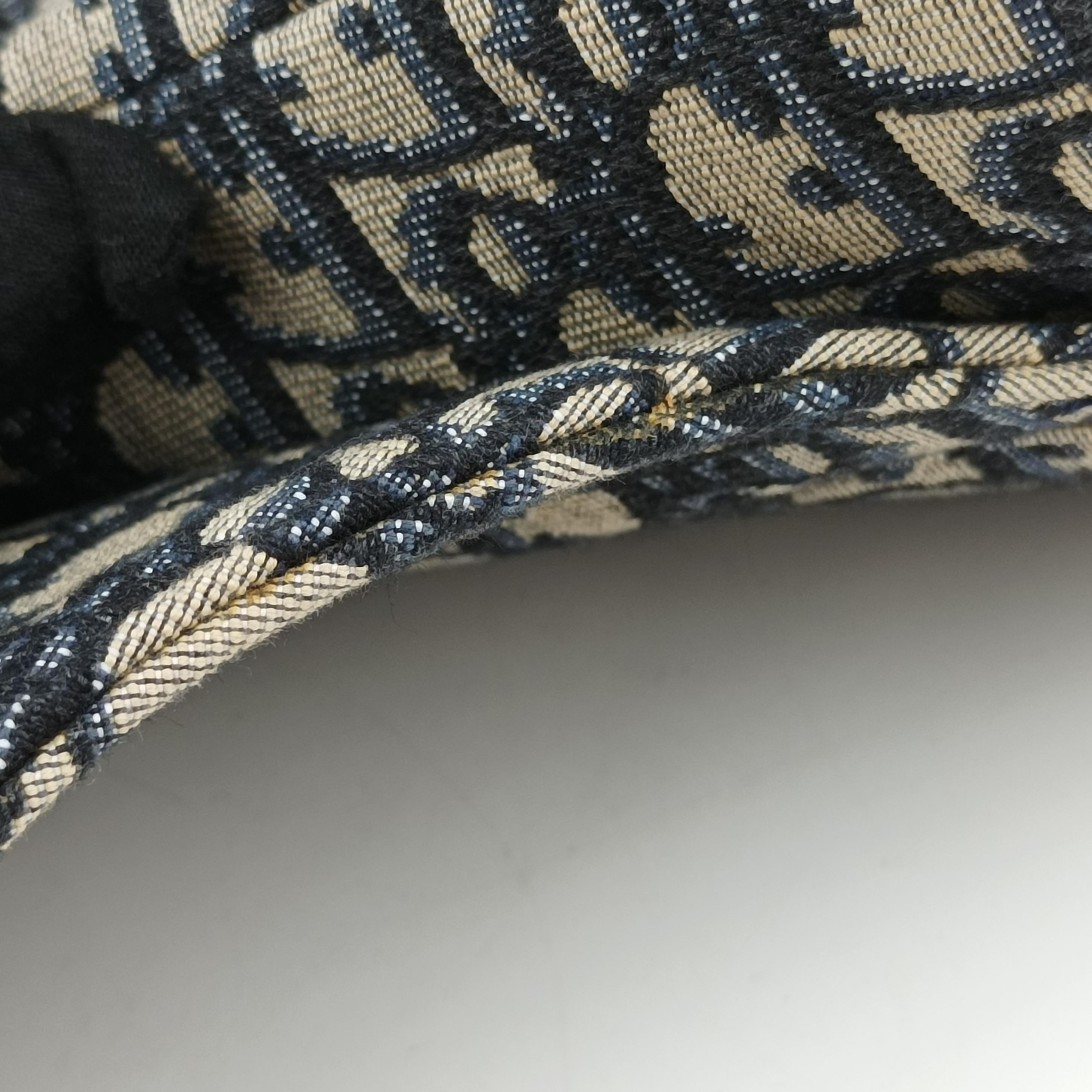 Pre-owned Christian Dior Saddlebag Gray×Navy×Black Jacquard  crossbodybag | stylenewstar