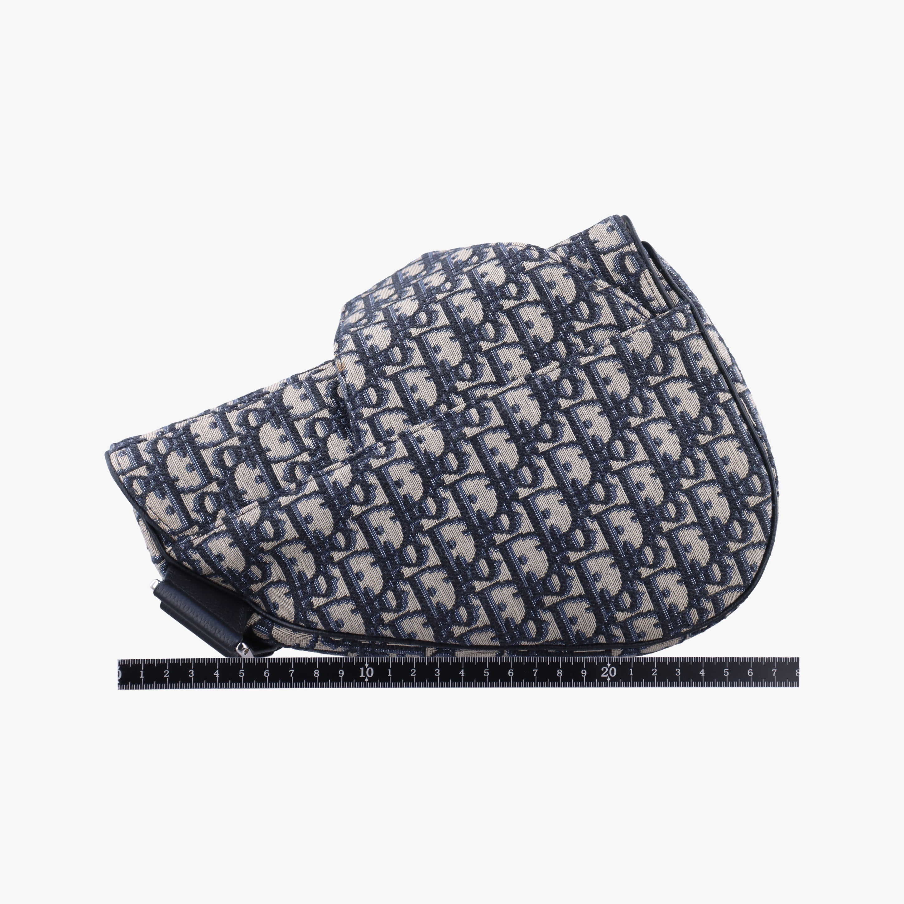 Pre-owned Christian Dior Saddlebag Gray×Navy×Black Jacquard  crossbodybag | stylenewstar
