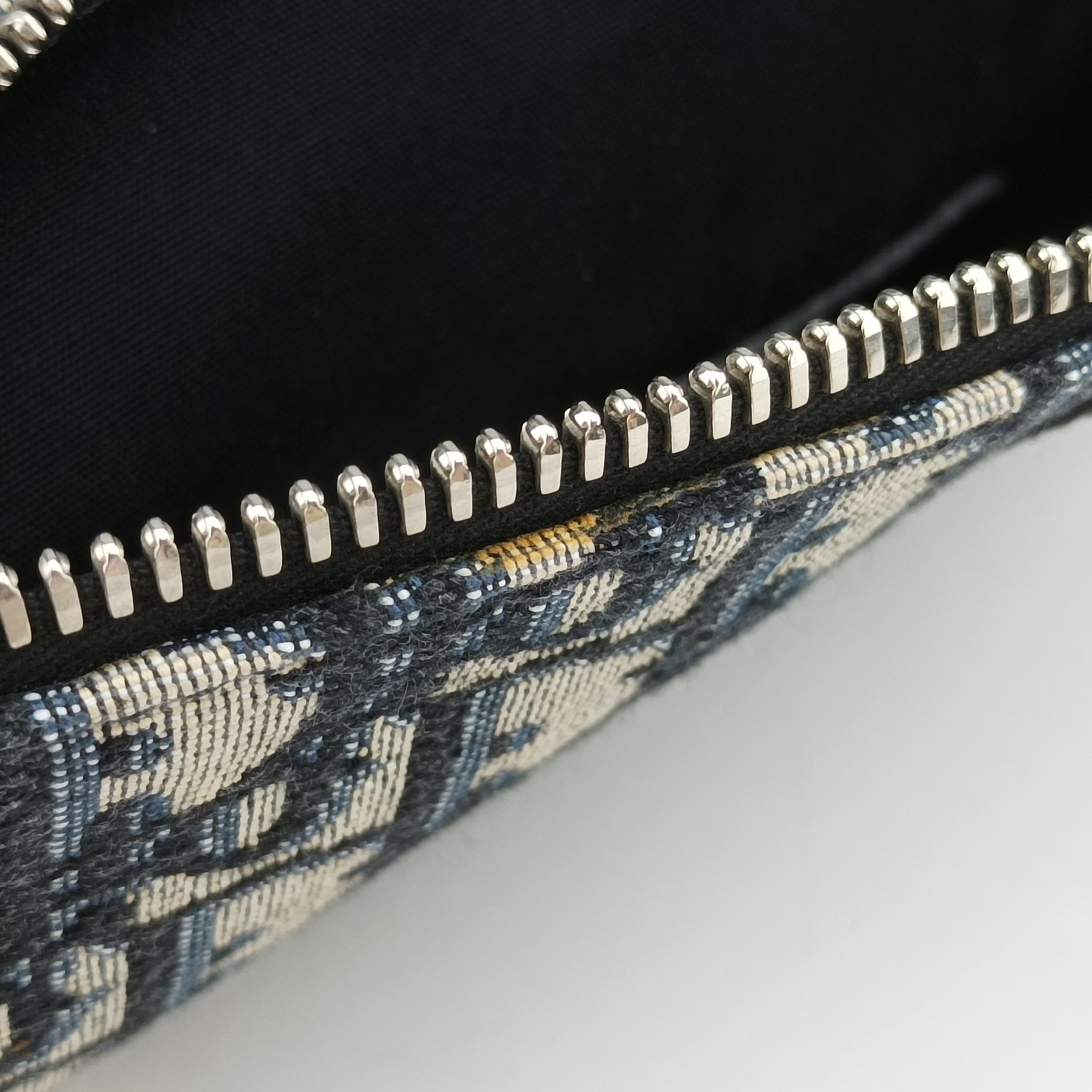 Pre-owned Christian Dior Saddlebag Gray×Navy×Black Jacquard  crossbodybag | stylenewstar