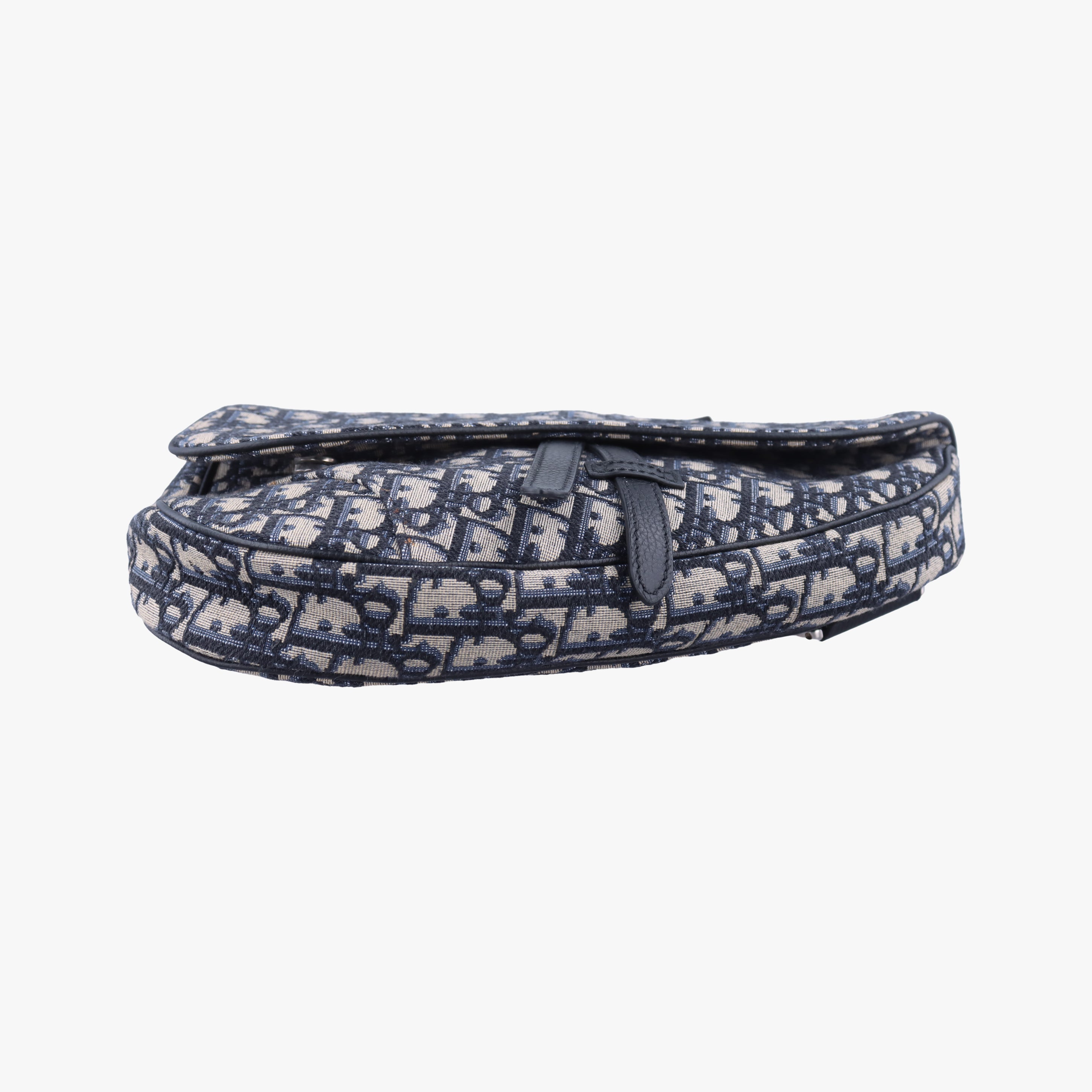 Pre-owned Christian Dior Saddlebag Gray×Navy×Black Jacquard  crossbodybag | stylenewstar