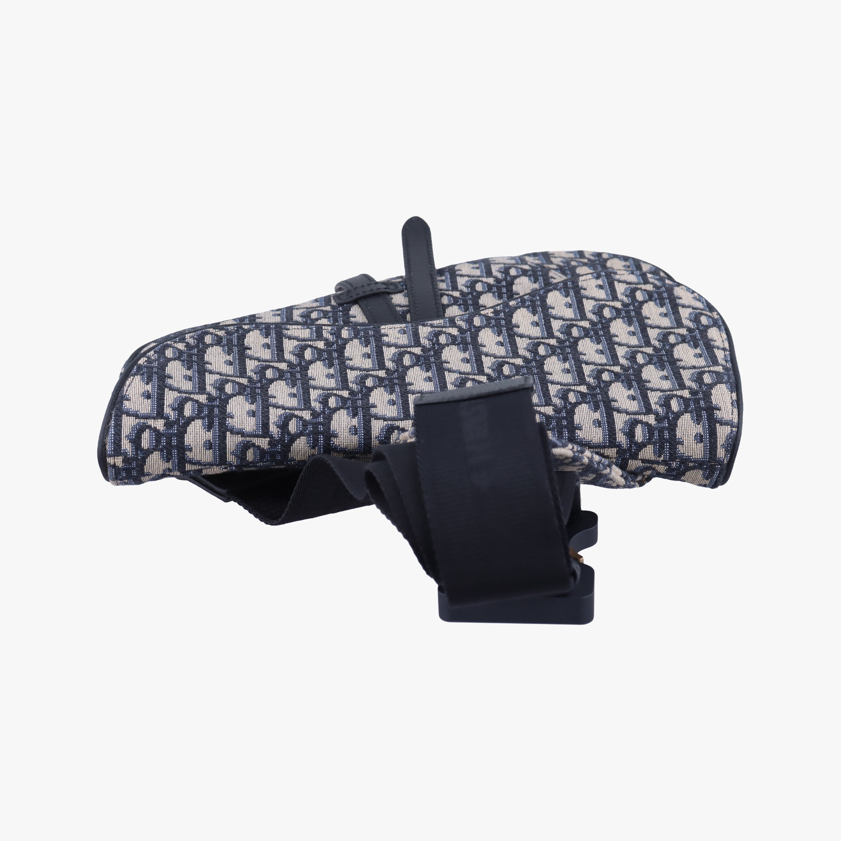 Pre-owned Christian Dior Saddlebag Gray×Navy×Black Jacquard  crossbodybag | stylenewstar