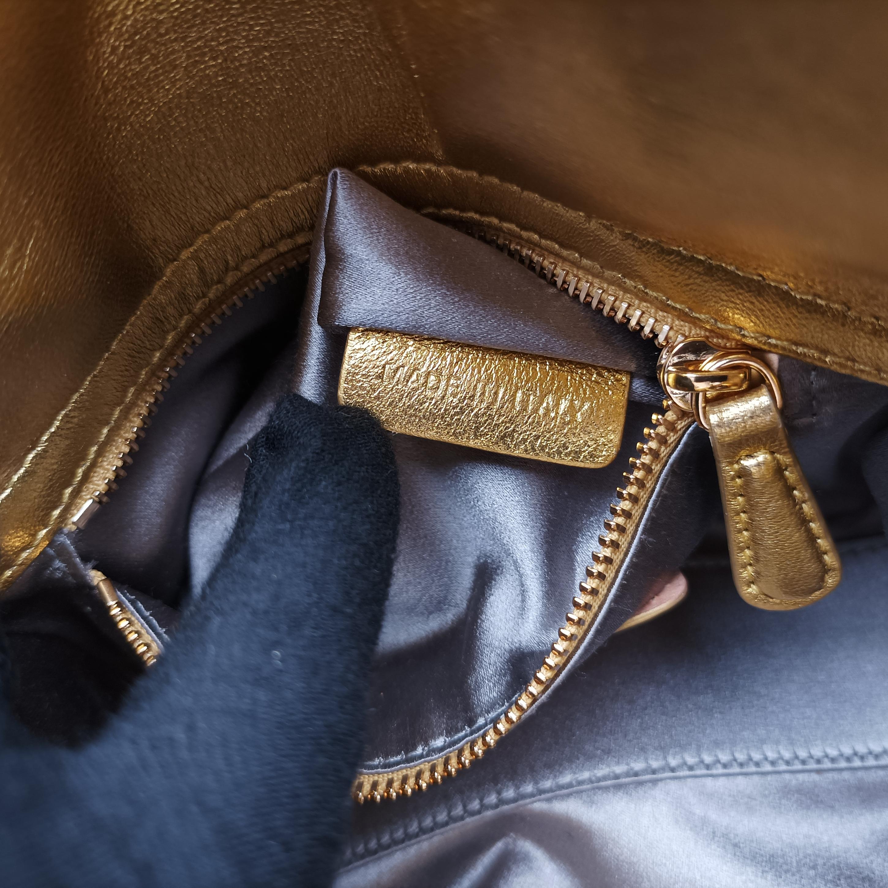 Pre-owned Christian Dior Mini Lady Dior Art Golden leather  shoulderbag | stylenewstar