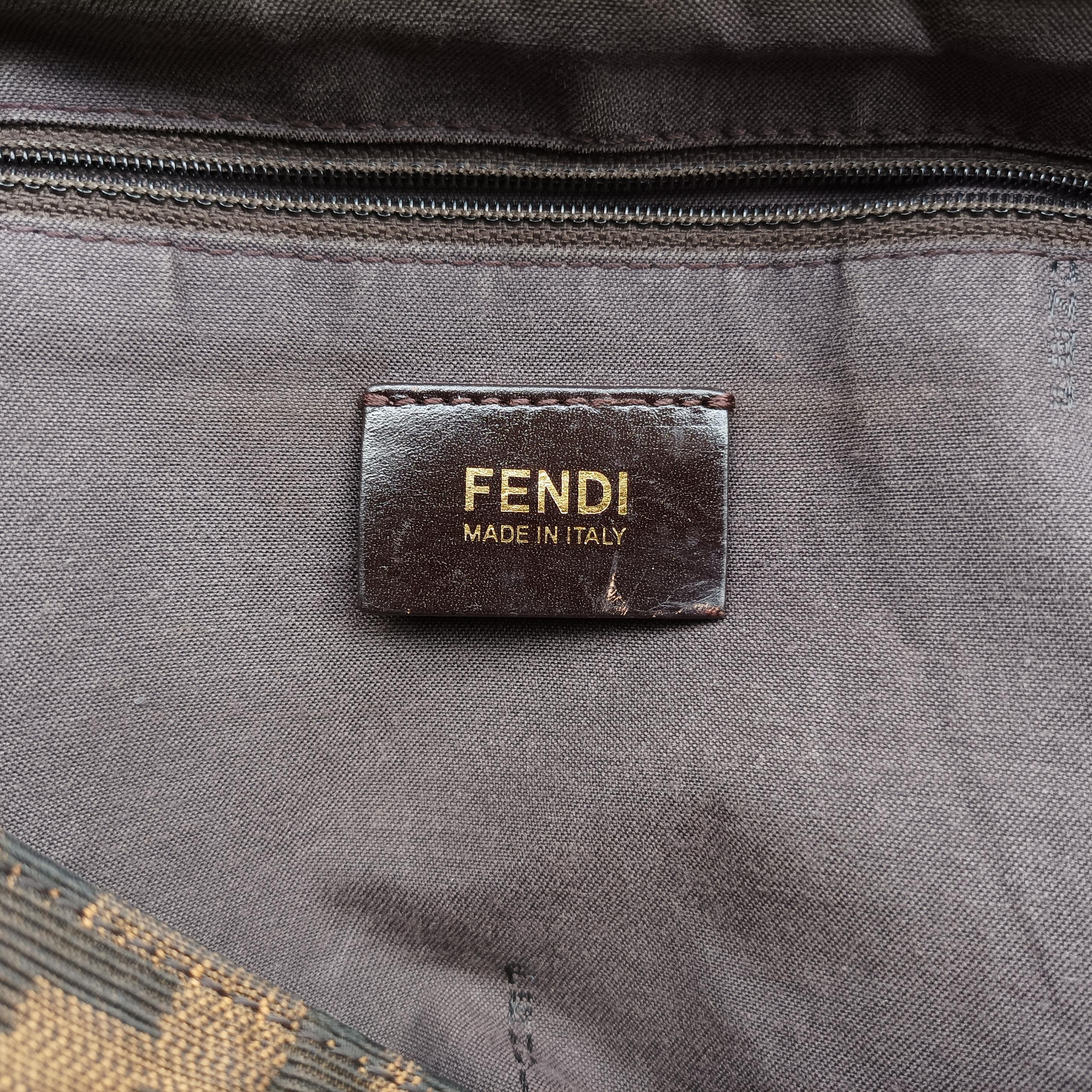 Pre-owned Fendi Mia Flap Brown canvas 8BT163 shoulderbag | stylenewstar