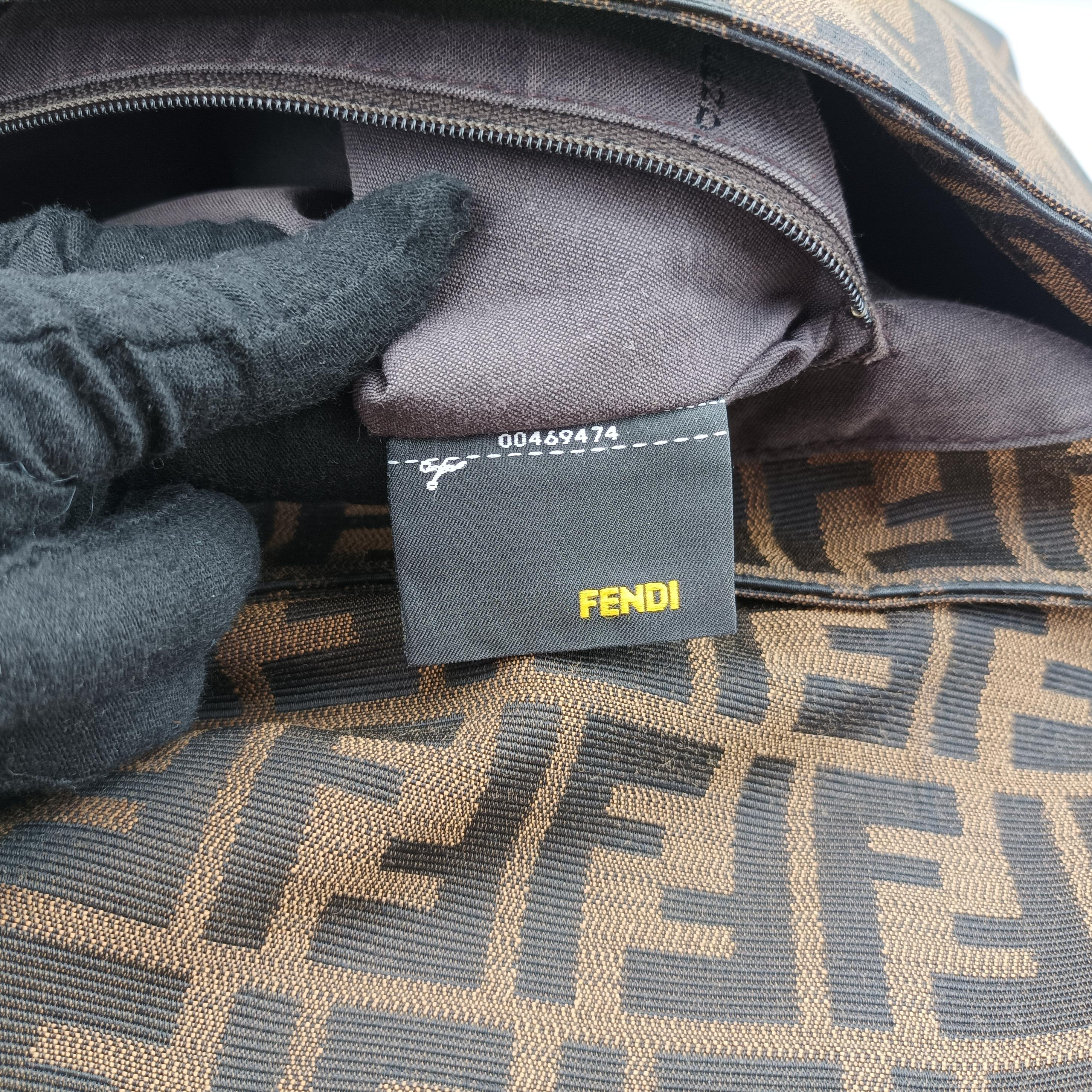 Pre-owned Fendi Mia Flap Brown canvas 8BT163 shoulderbag | stylenewstar