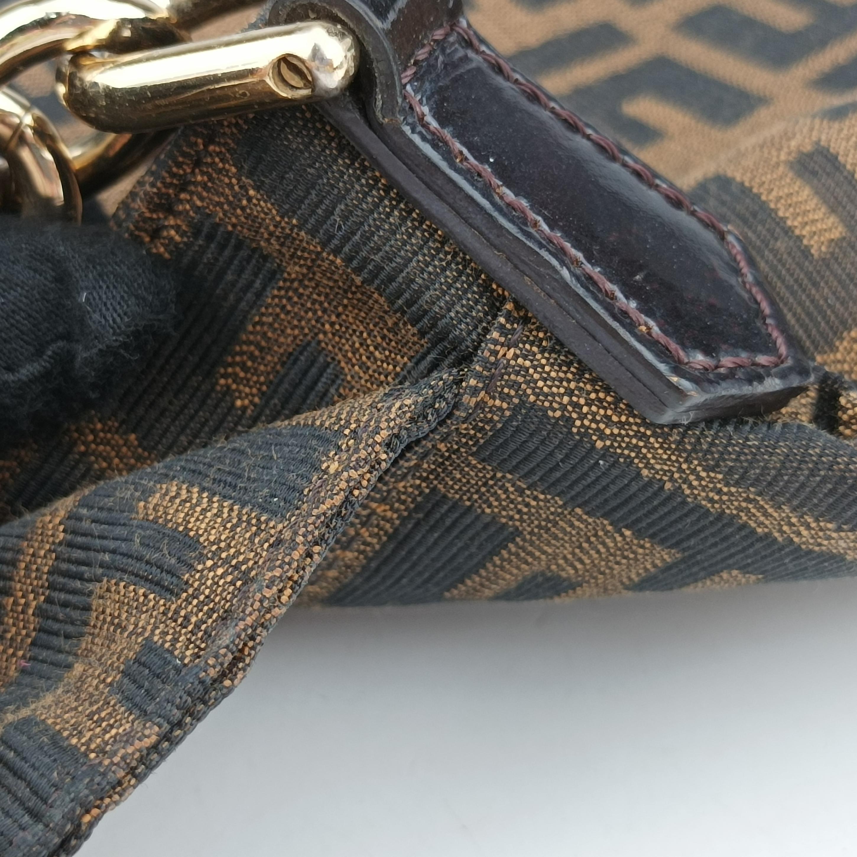 Pre-owned Fendi Mia Flap Brown canvas 8BT163 shoulderbag | stylenewstar