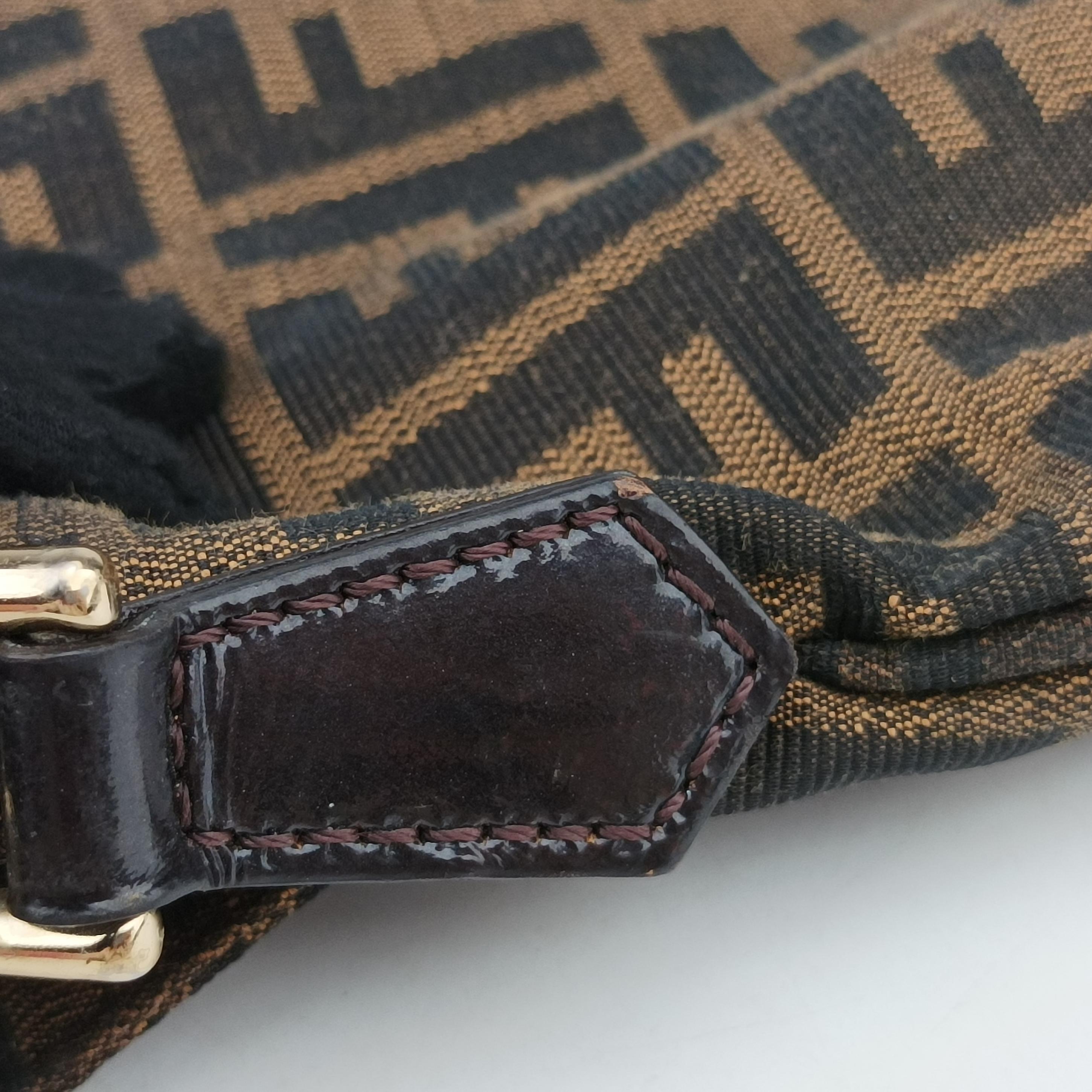 Pre-owned Fendi Mia Flap Brown canvas 8BT163 shoulderbag | stylenewstar