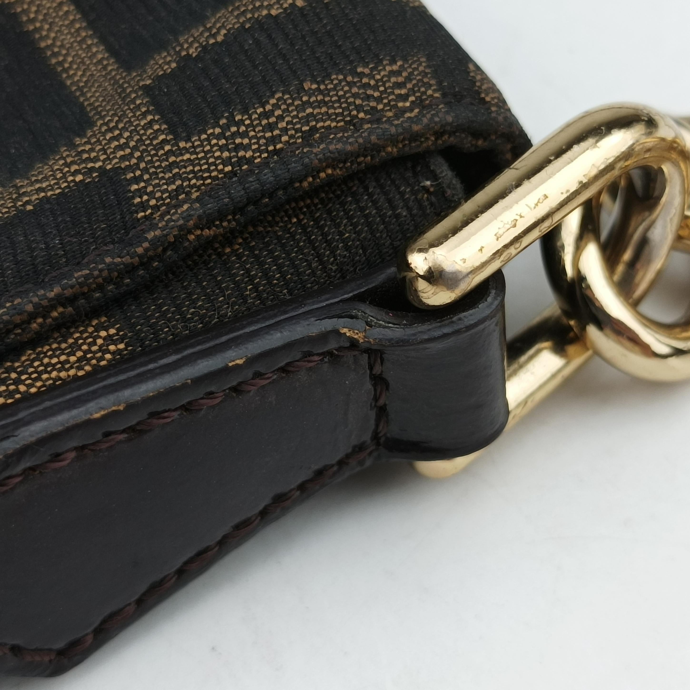 Pre-owned Fendi Mia Flap Brown canvas 8BT163 shoulderbag | stylenewstar