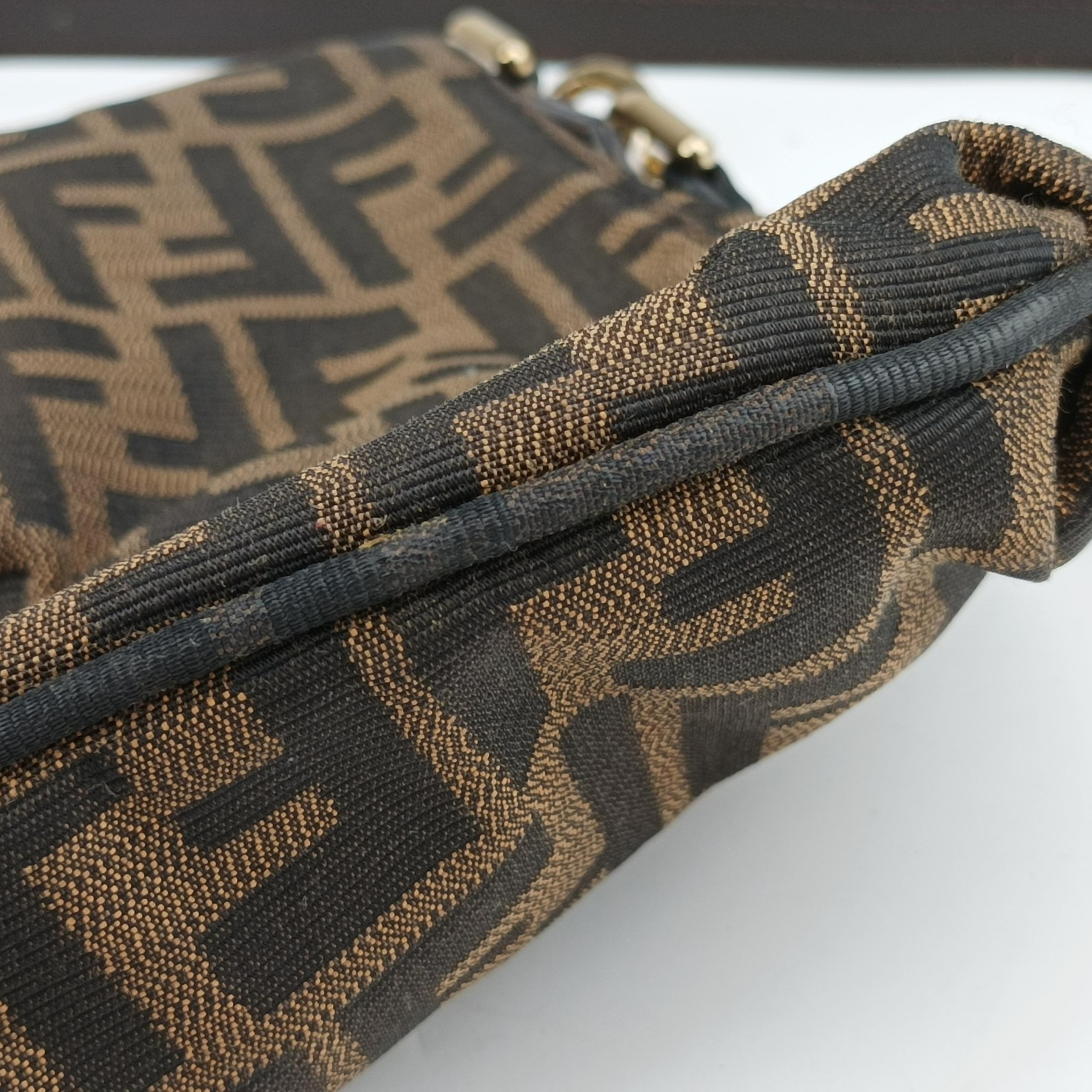 Pre-owned Fendi Mia Flap Brown canvas 8BT163 shoulderbag | stylenewstar
