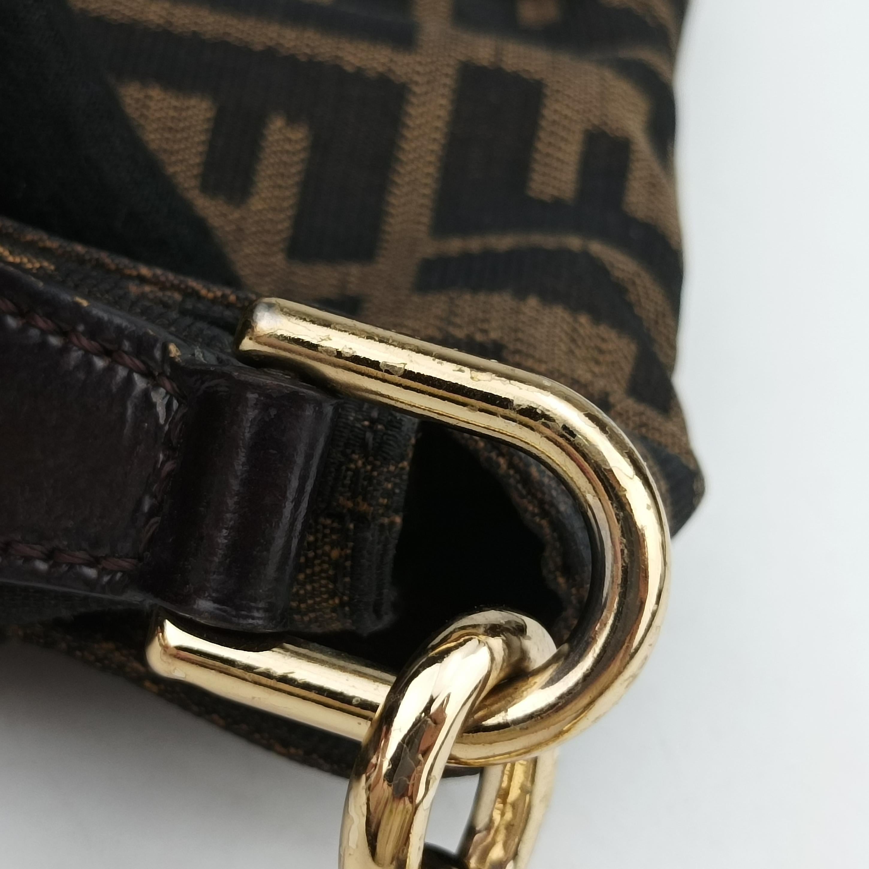 Pre-owned Fendi Mia Flap Brown canvas 8BT163 shoulderbag | stylenewstar