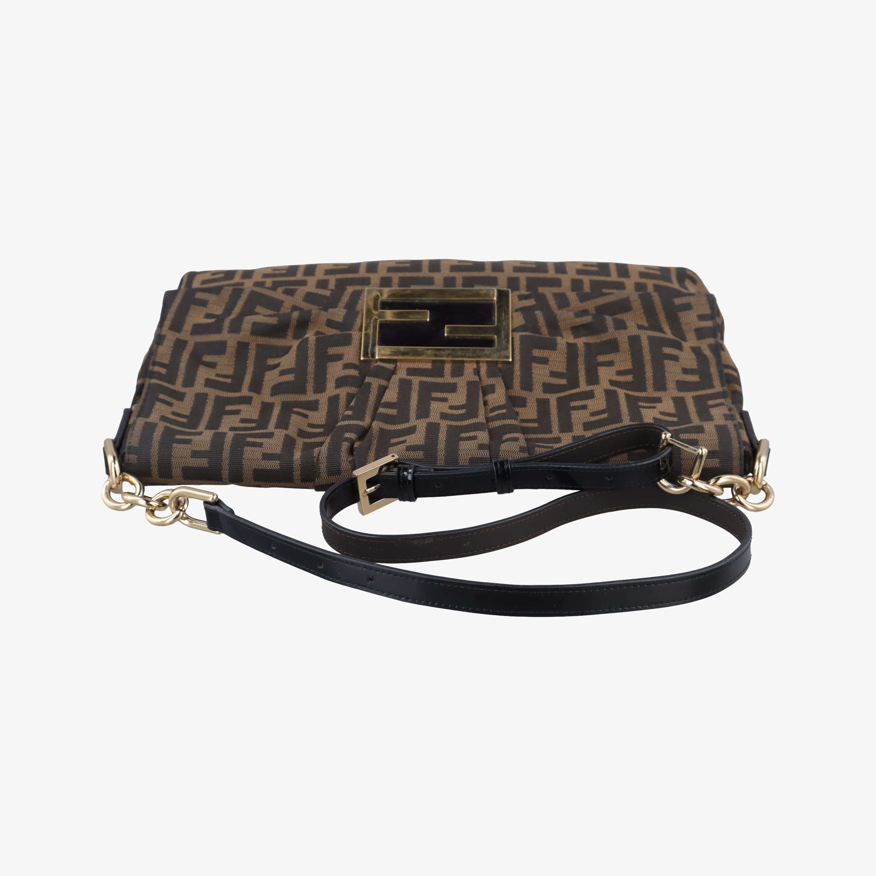 Pre-owned Fendi Mia Flap Brown canvas 8BT163 shoulderbag | stylenewstar