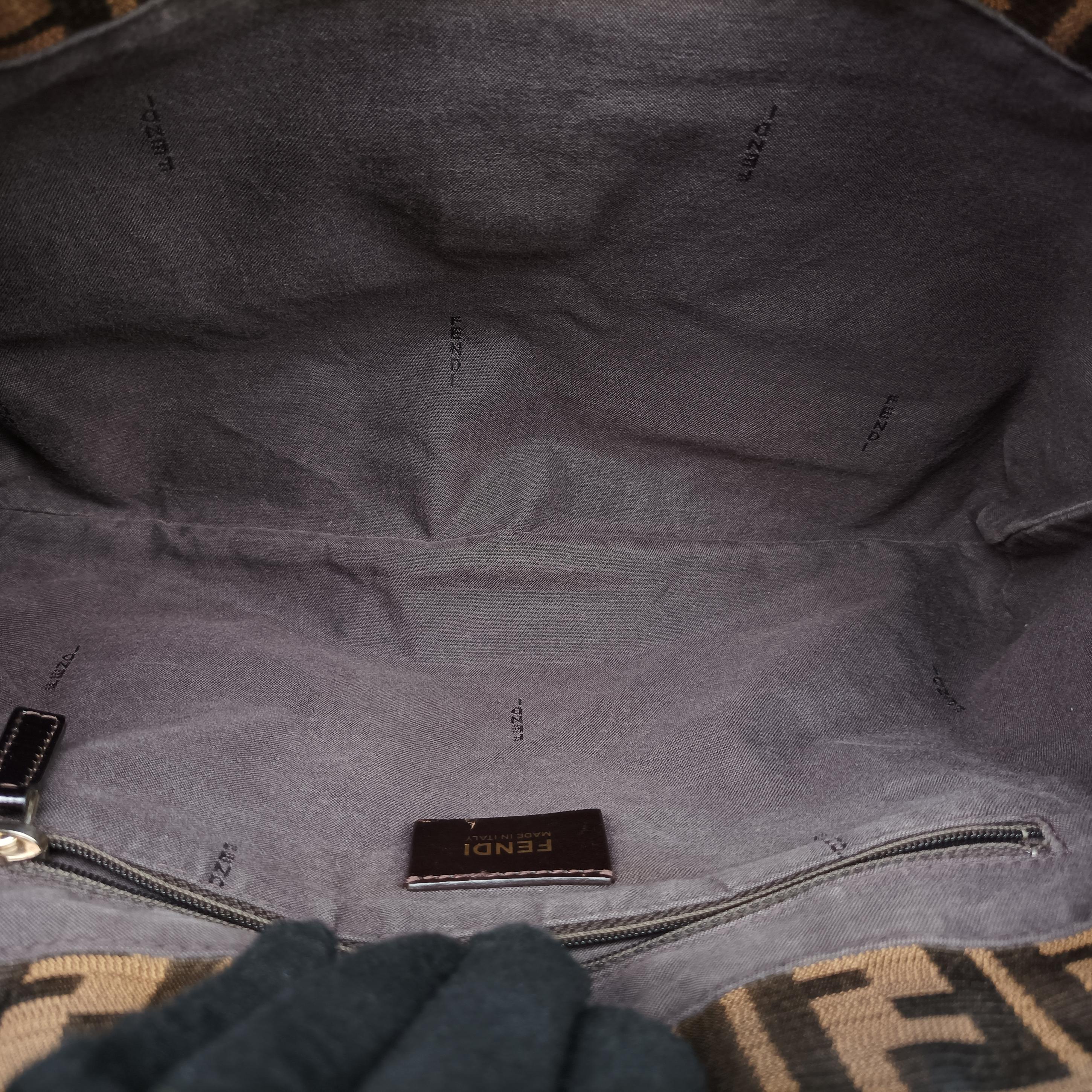 Pre-owned Fendi Mia Flap Brown canvas 8BT163 shoulderbag | stylenewstar