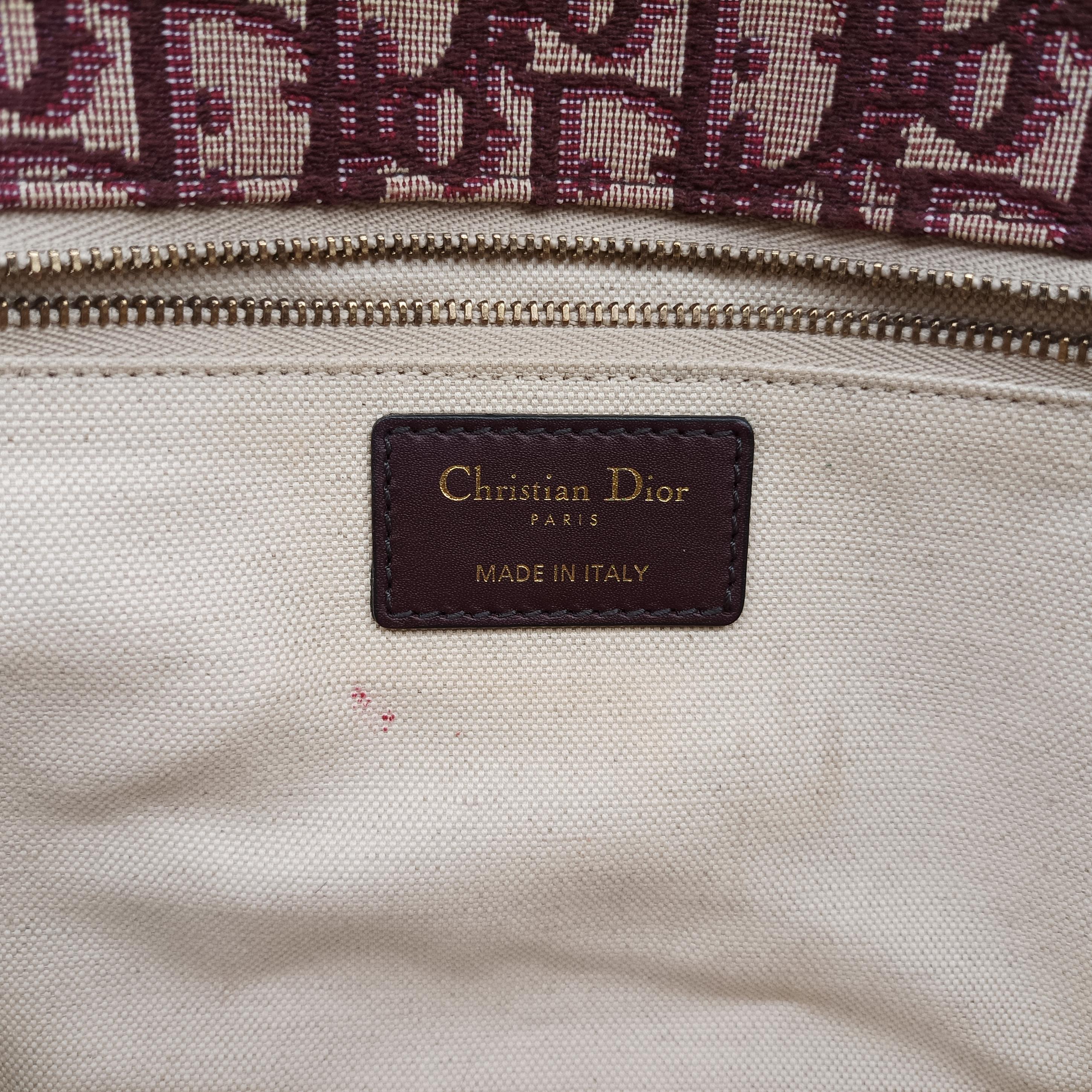 Pre-owned Christian Dior Dioraddict Burgundy×Beige Jacquard  shoulderbag | stylenewstar