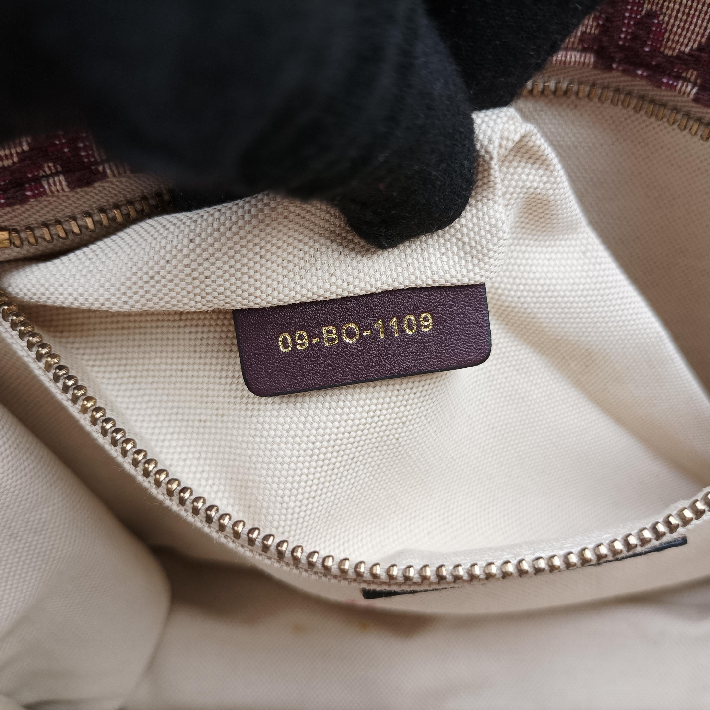 Pre-owned Christian Dior Dioraddict Burgundy×Beige Jacquard  shoulderbag | stylenewstar
