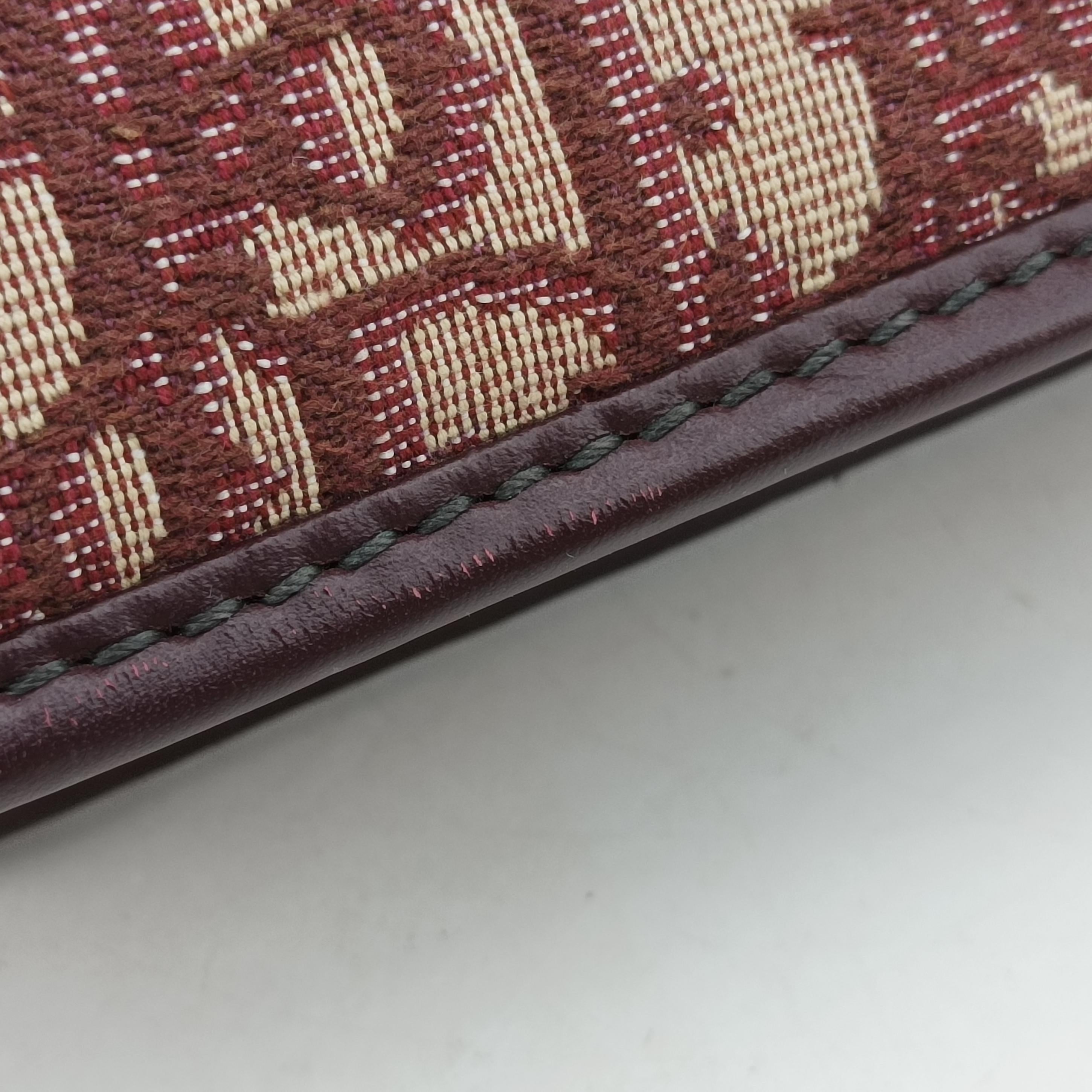 Pre-owned Christian Dior Dioraddict Burgundy×Beige Jacquard  shoulderbag | stylenewstar
