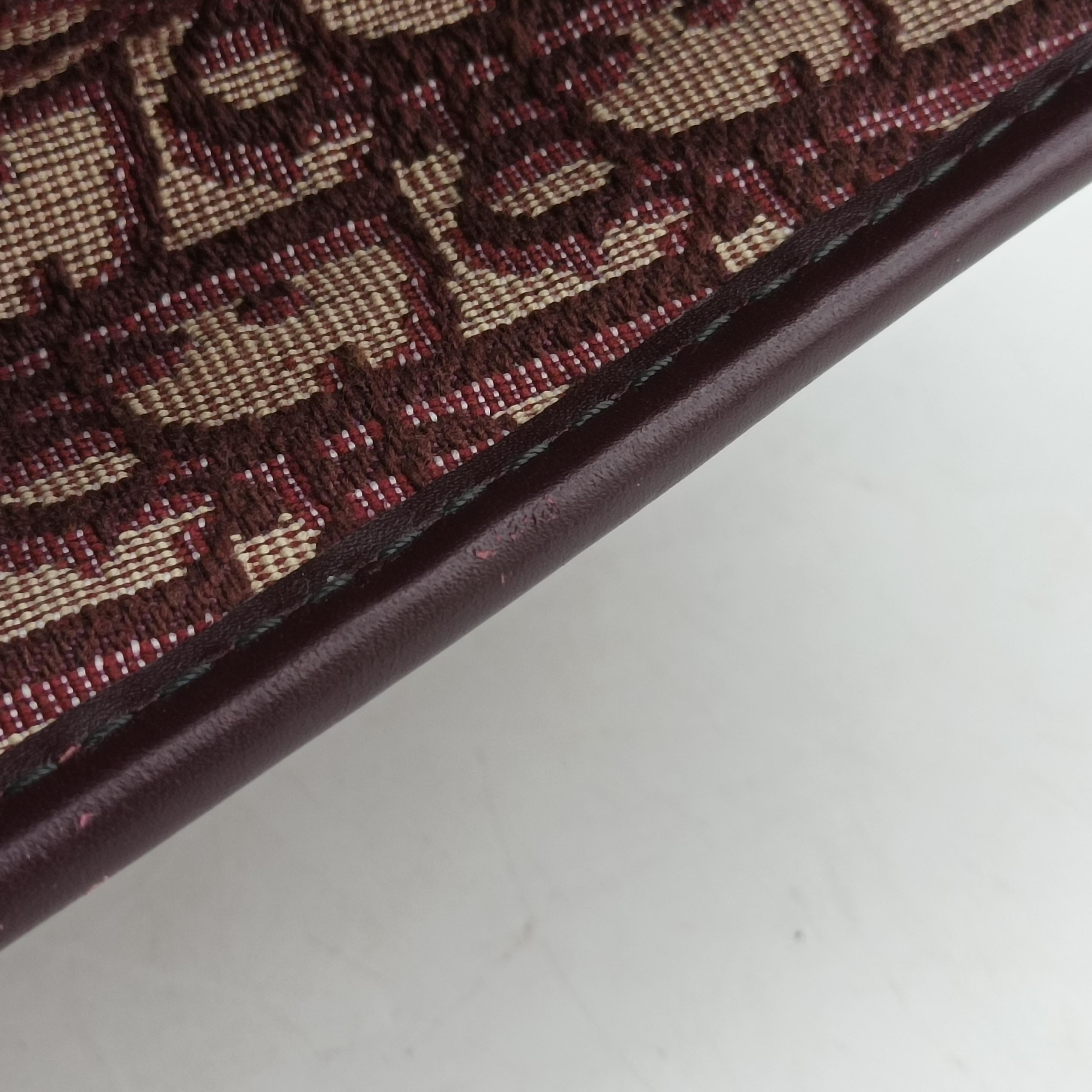 Pre-owned Christian Dior Dioraddict Burgundy×Beige Jacquard  shoulderbag | stylenewstar