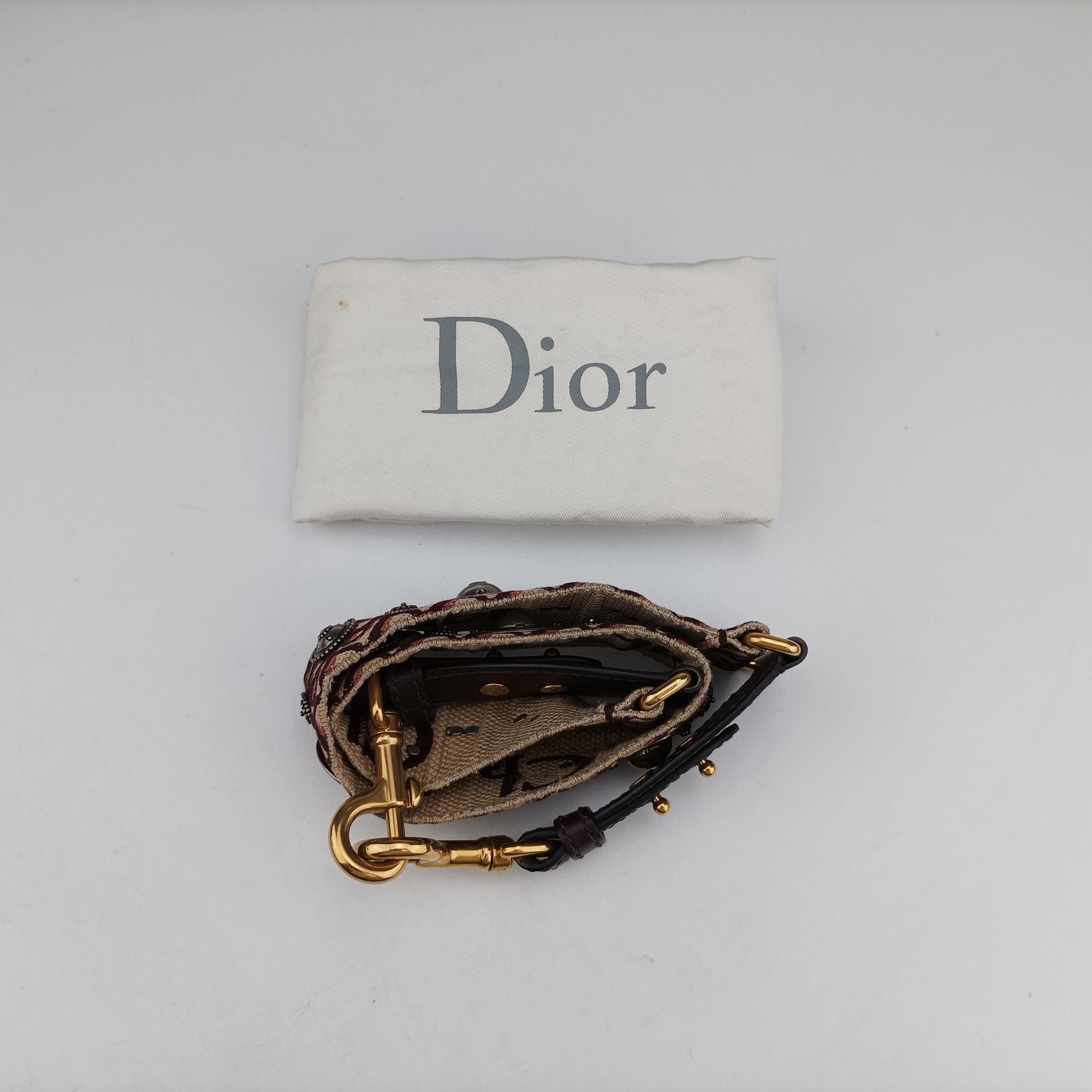 Pre-owned Christian Dior Dioraddict Burgundy×Beige Jacquard  shoulderbag | stylenewstar