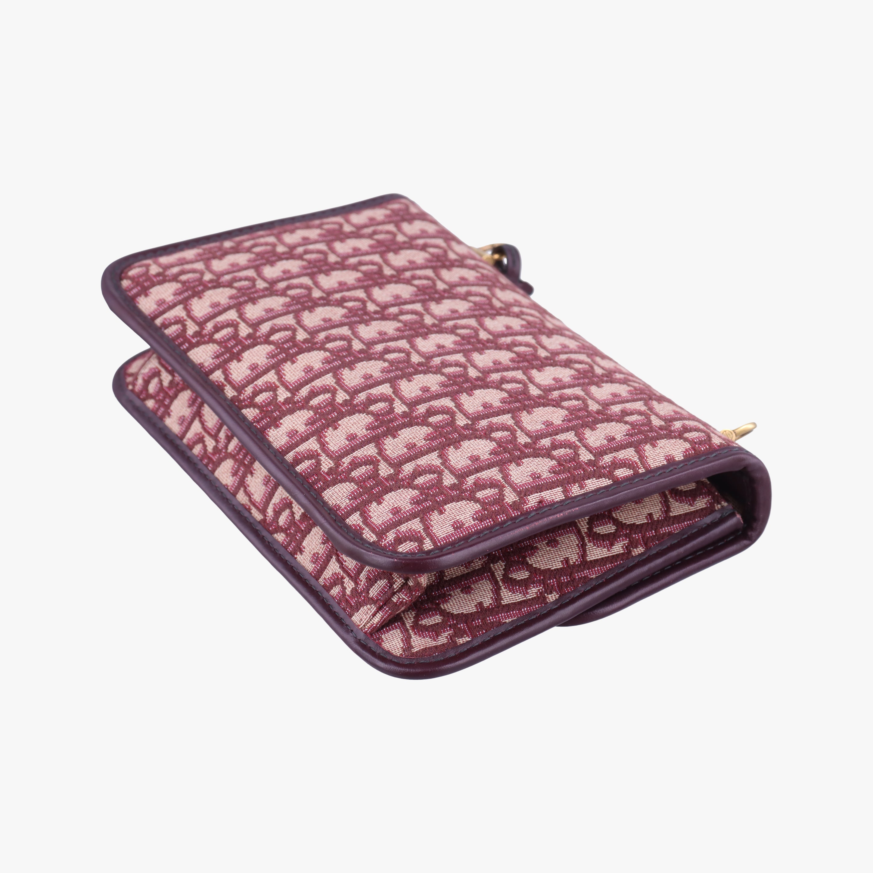 Pre-owned Christian Dior Dioraddict Burgundy×Beige Jacquard  shoulderbag | stylenewstar