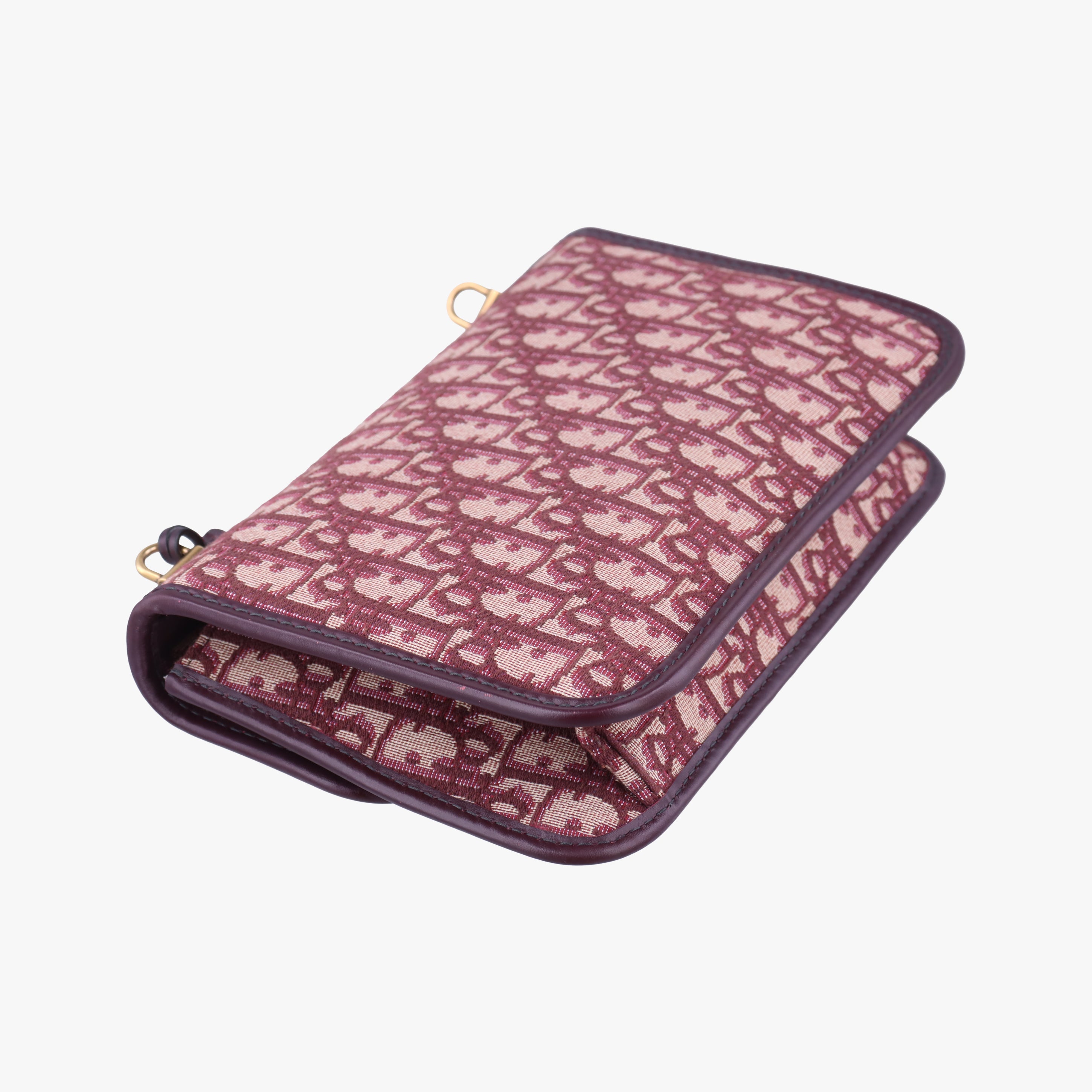 Pre-owned Christian Dior Dioraddict Burgundy×Beige Jacquard  shoulderbag | stylenewstar