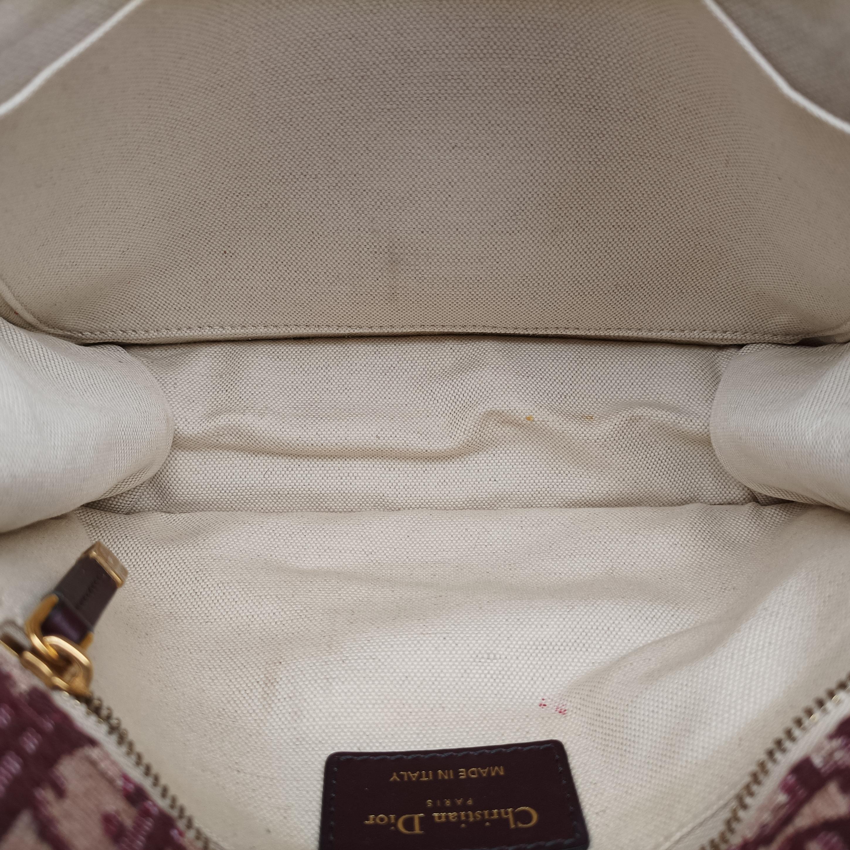 Pre-owned Christian Dior Dioraddict Burgundy×Beige Jacquard  shoulderbag | stylenewstar