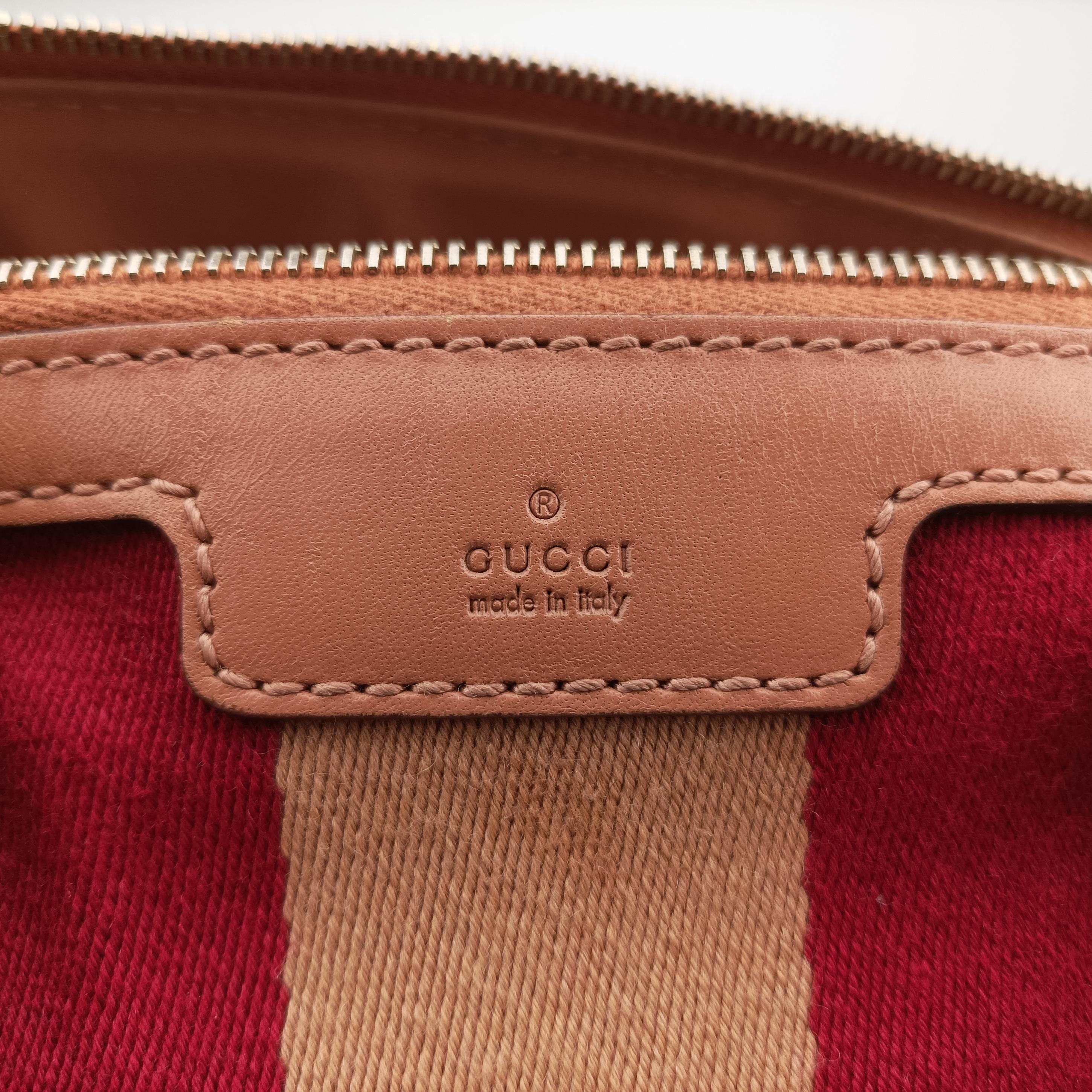 Pre-owned Gucci Vintage Web Beige×red×orange Canvas 257341 shoulderbag | stylenewstar