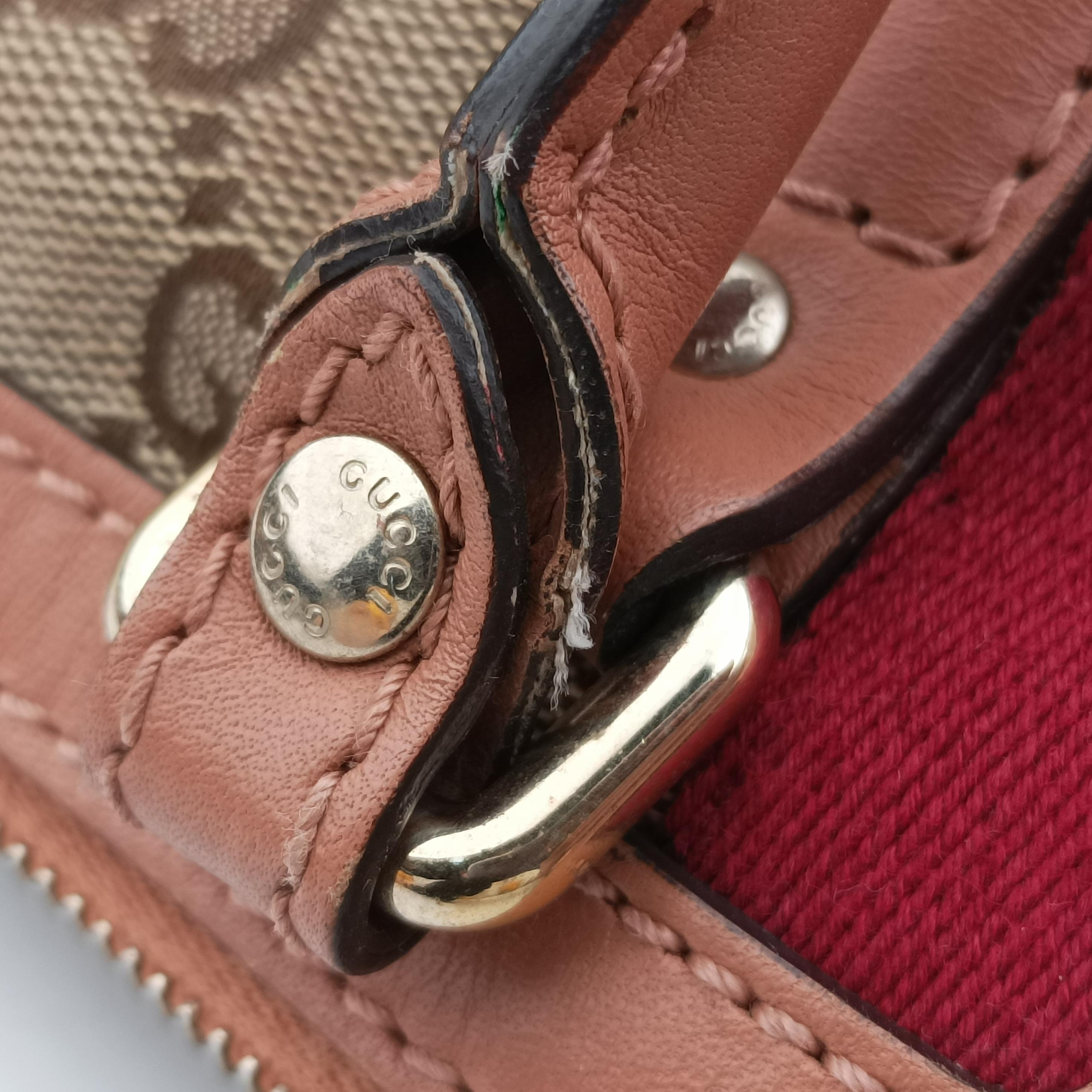 Pre-owned Gucci Vintage Web Beige×red×orange Canvas 257341 shoulderbag | stylenewstar