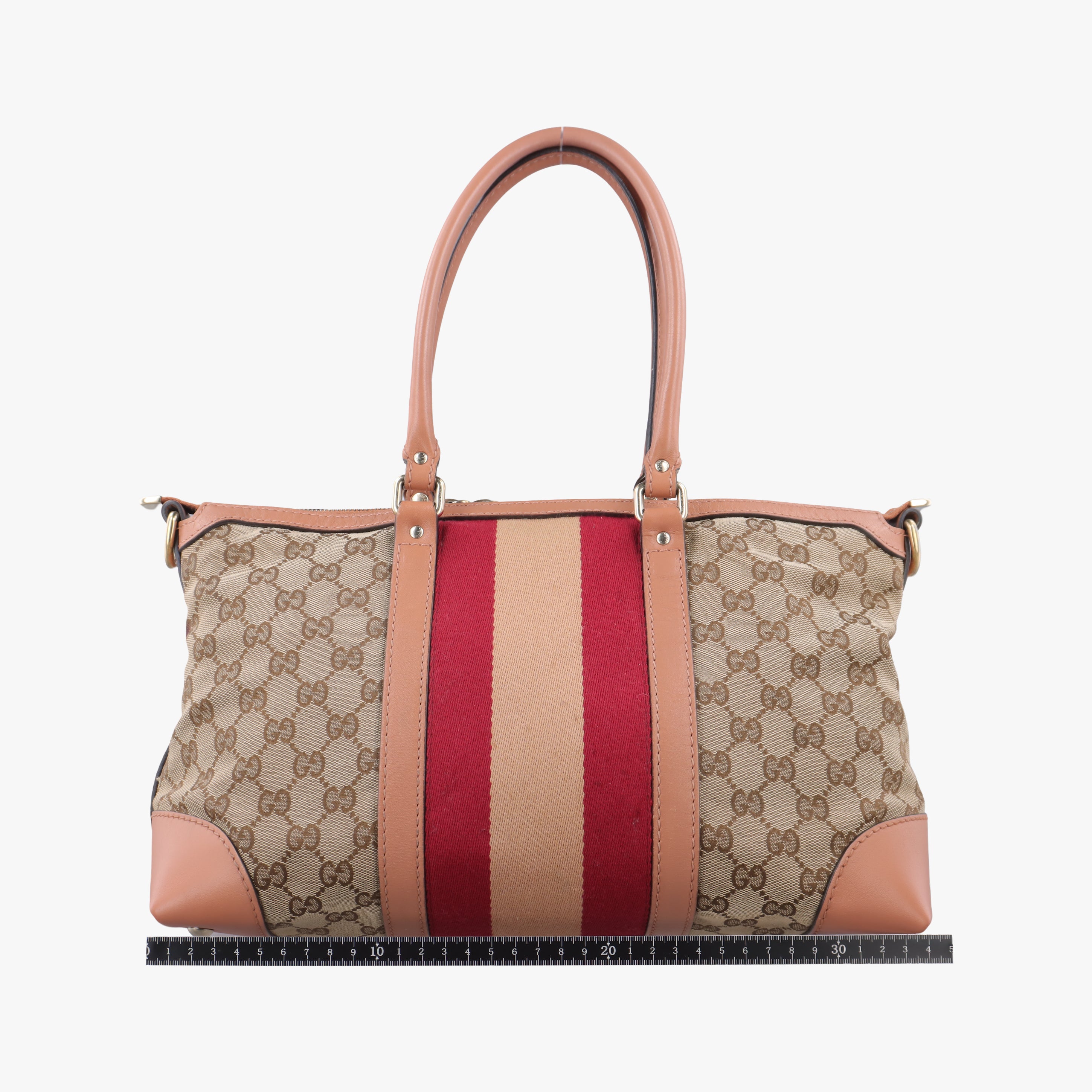 Pre-owned Gucci Vintage Web Beige×red×orange Canvas 257341 shoulderbag | stylenewstar