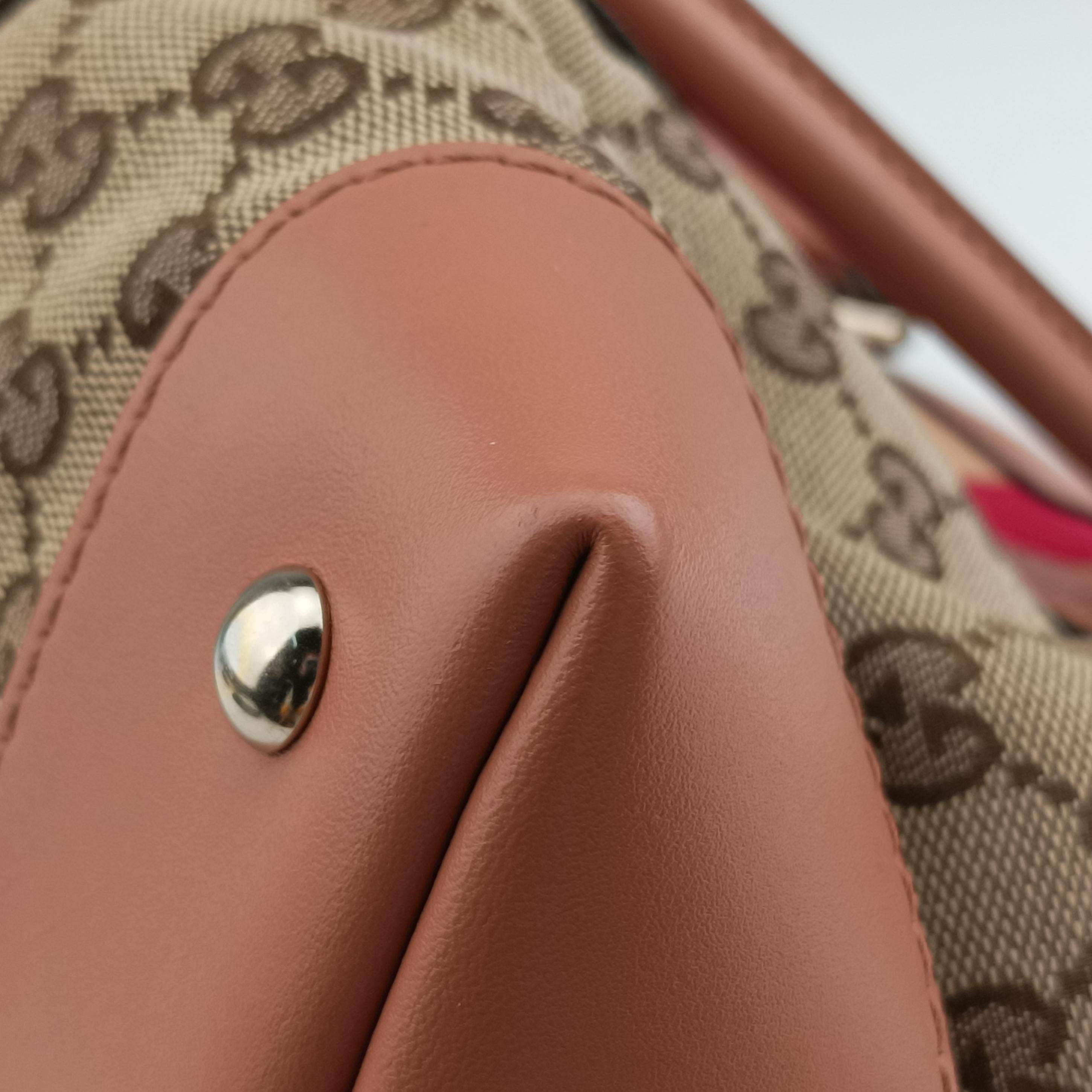Pre-owned Gucci Vintage Web Beige×red×orange Canvas 257341 shoulderbag | stylenewstar
