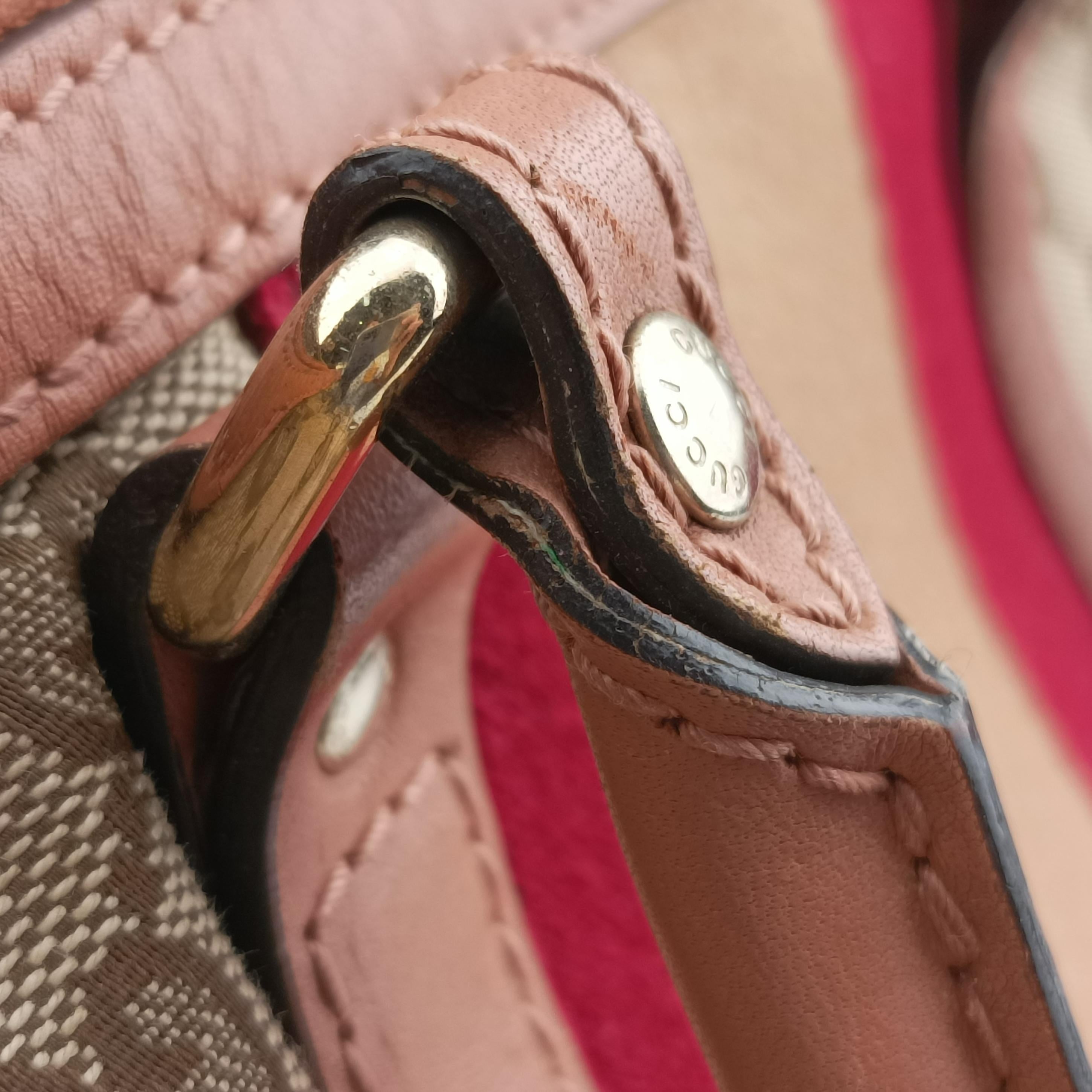 Pre-owned Gucci Vintage Web Beige×red×orange Canvas 257341 shoulderbag | stylenewstar