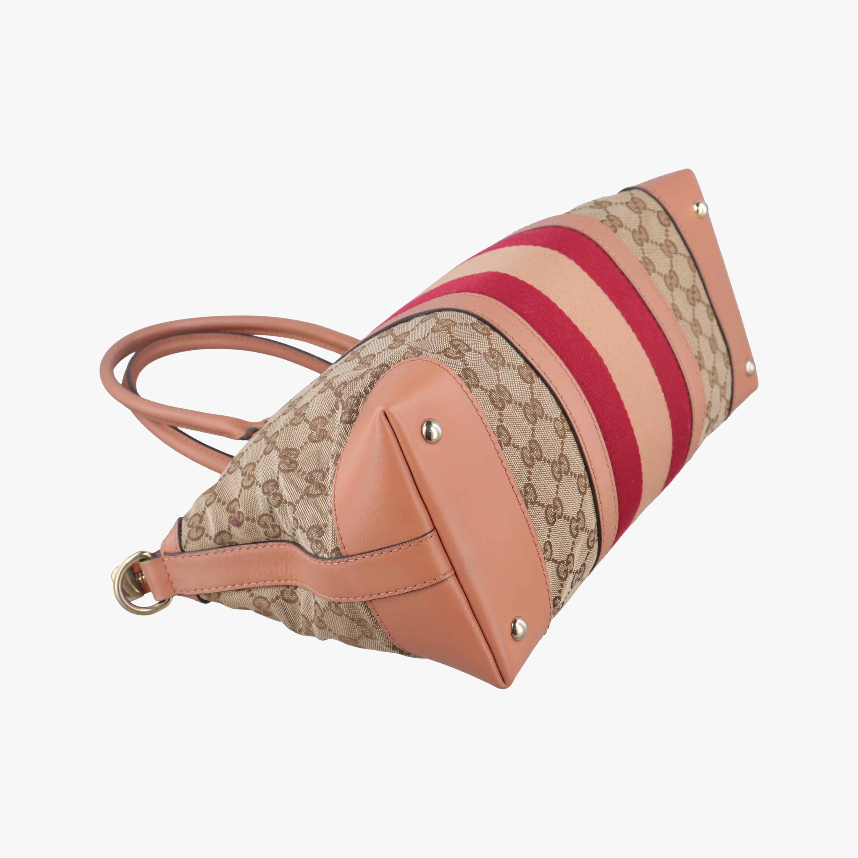Pre-owned Gucci Vintage Web Beige×red×orange Canvas 257341 shoulderbag | stylenewstar