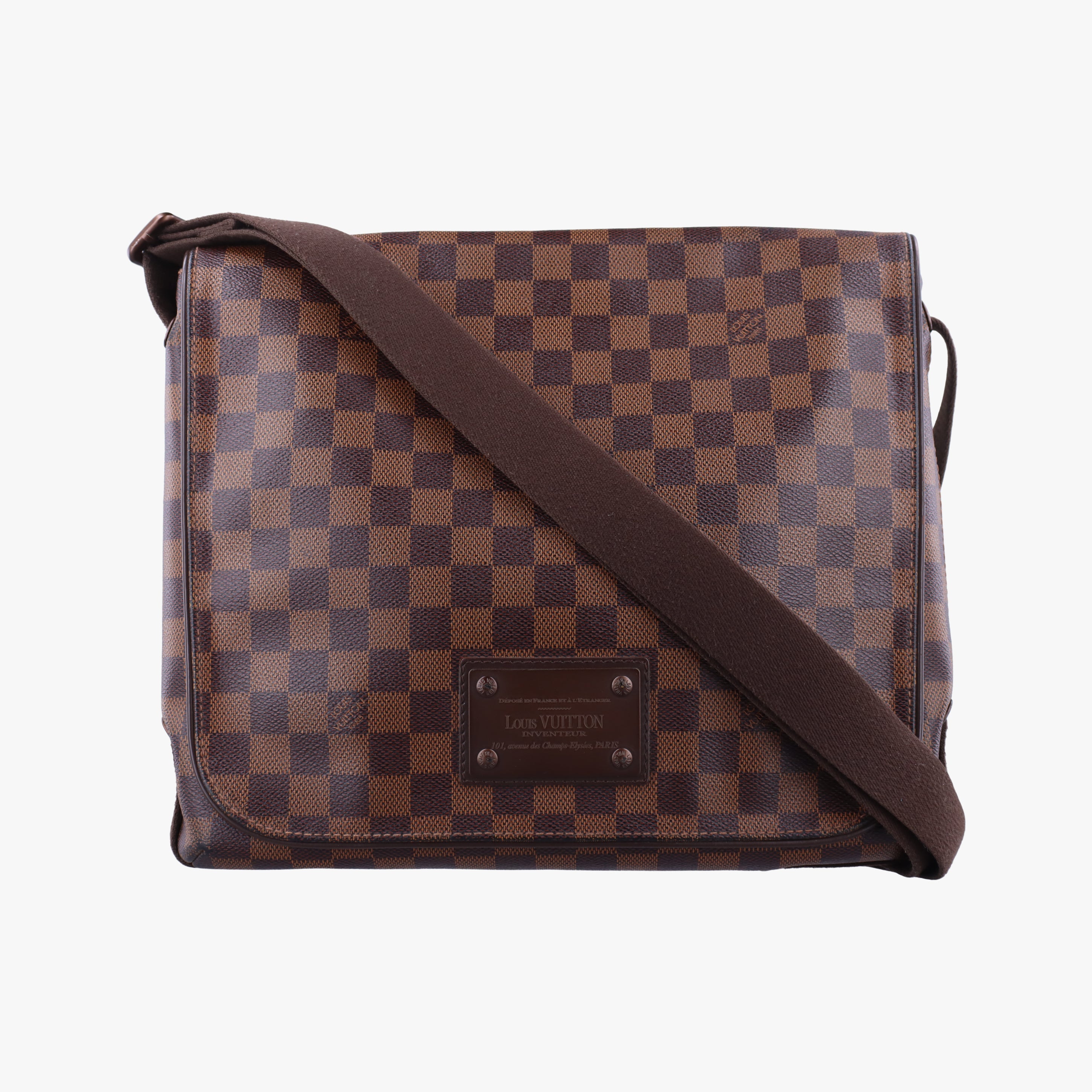 Vintage Louis Vuitton BROOKLYN MM EBENE Damier Canvas N51211 shoulderbag | stylenewstar