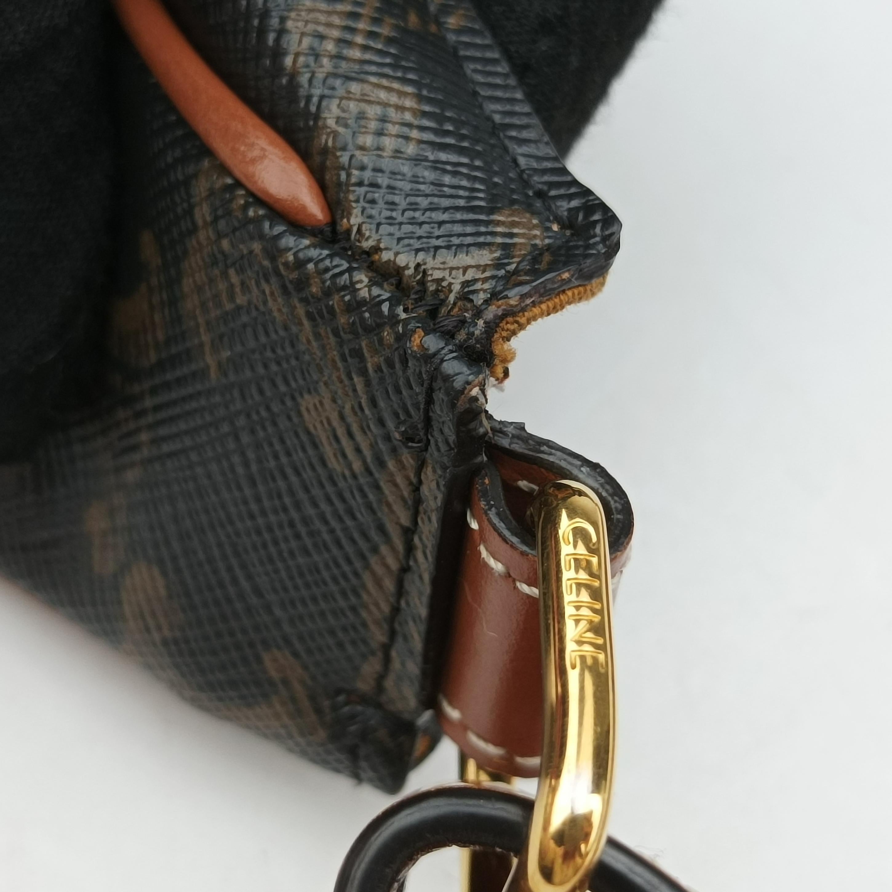 Pre-owned Celine Ava Triomphe Brown PVC coated canvas  shoulderbag | stylenewstar